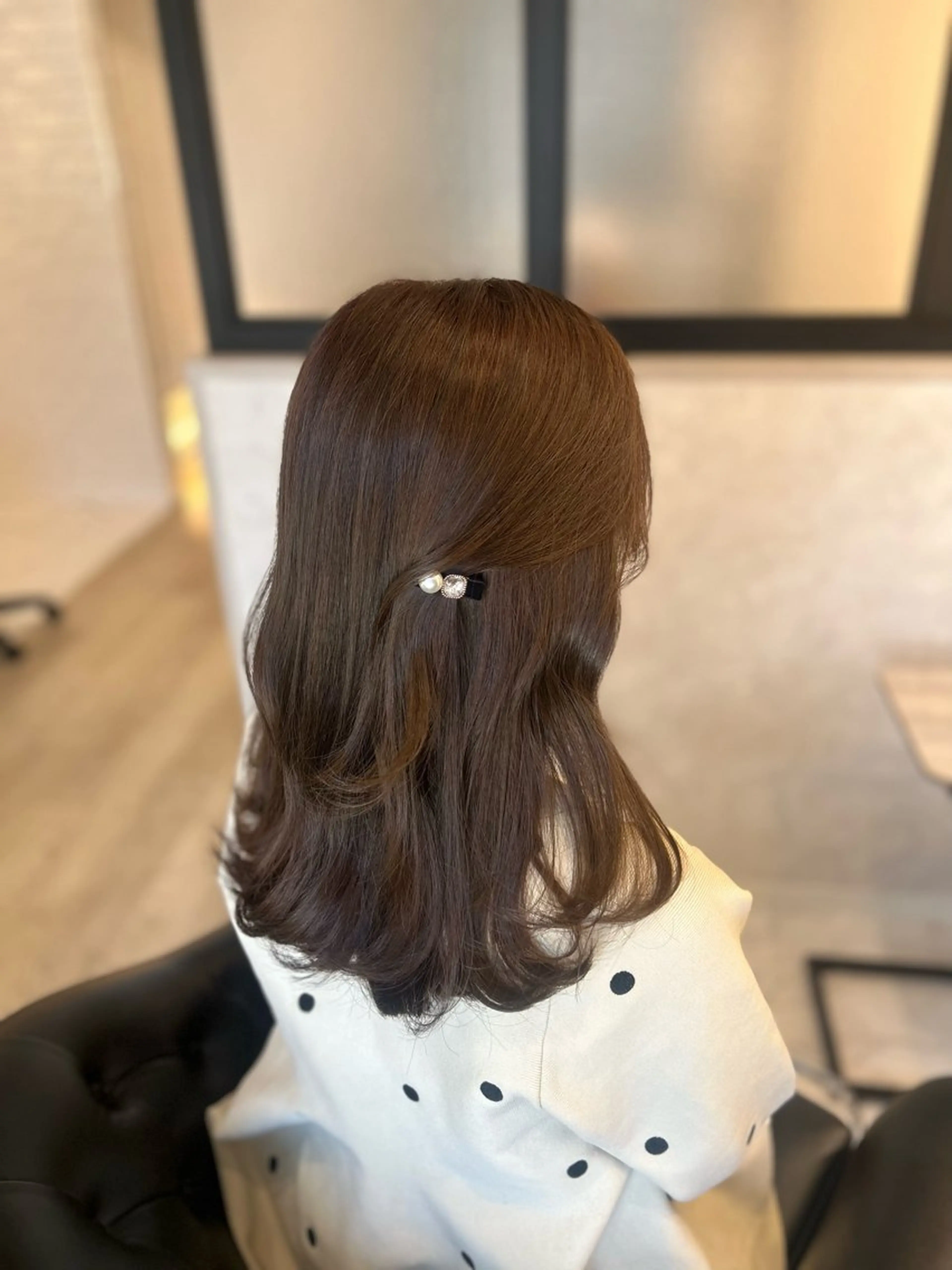 ミディアム カラー カット ヘアカラー トリートメント &chaLme   心斎橋所属・emi/髪質改善/ 韓国風/艶カラーのヘアスタイル