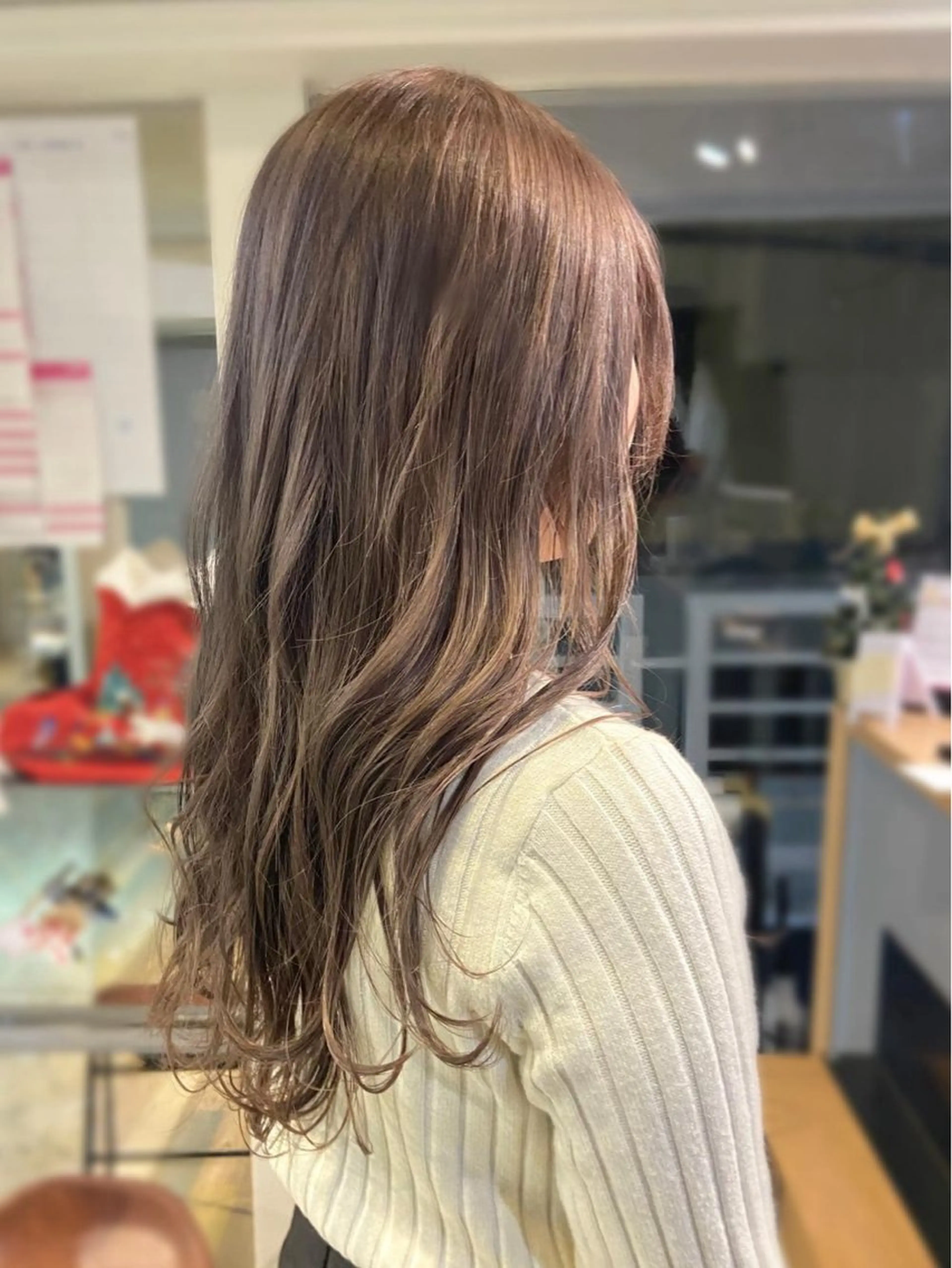 セミロング ヘアカラー 髪質改善ストレート/ coiiはしもとはなのヘアスタイル