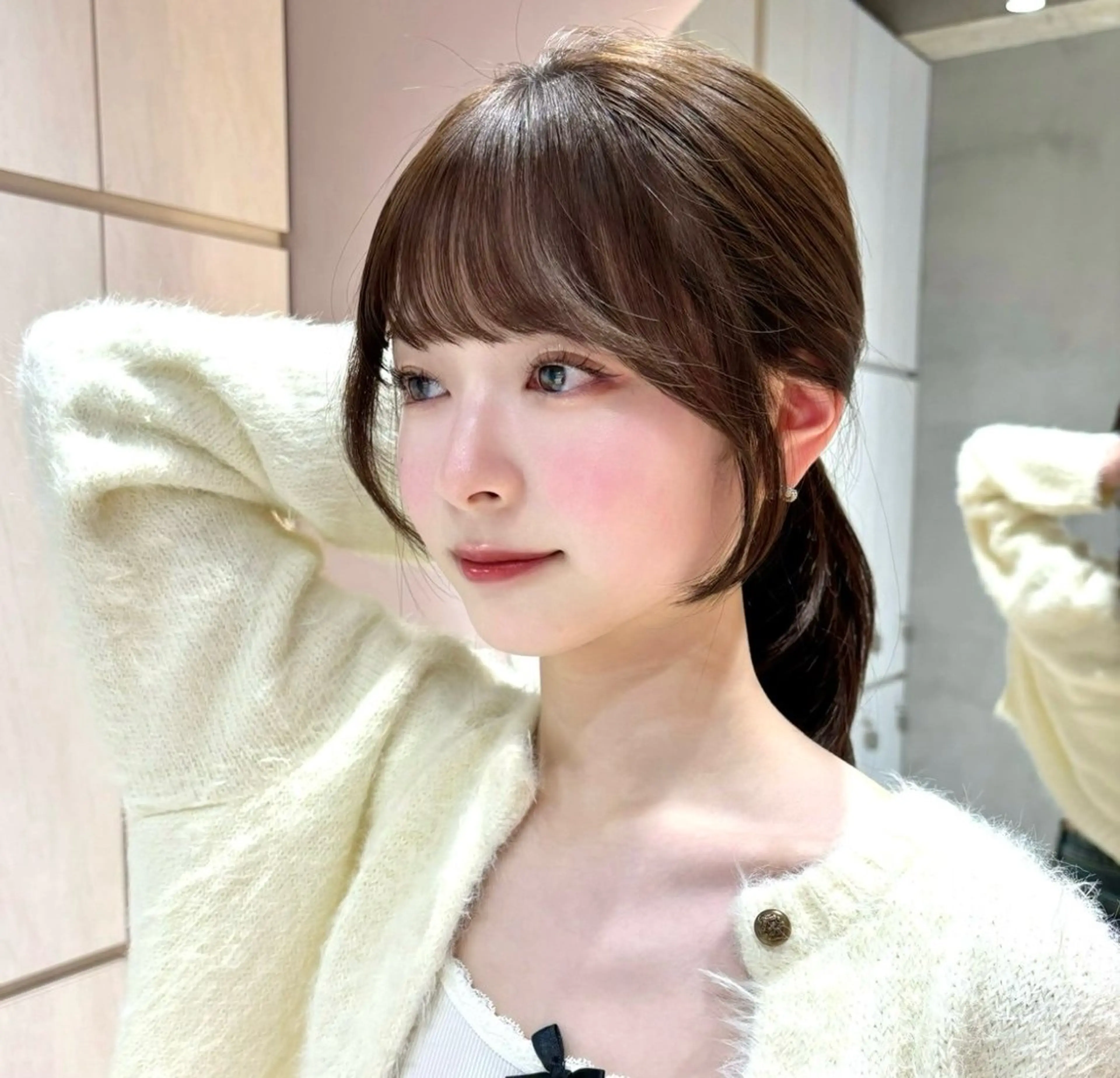 🌟似合わせ顔周りカット＋透明感カラー＋1stepトリートメント🌟(前髪顔周りのみのカット)の写真