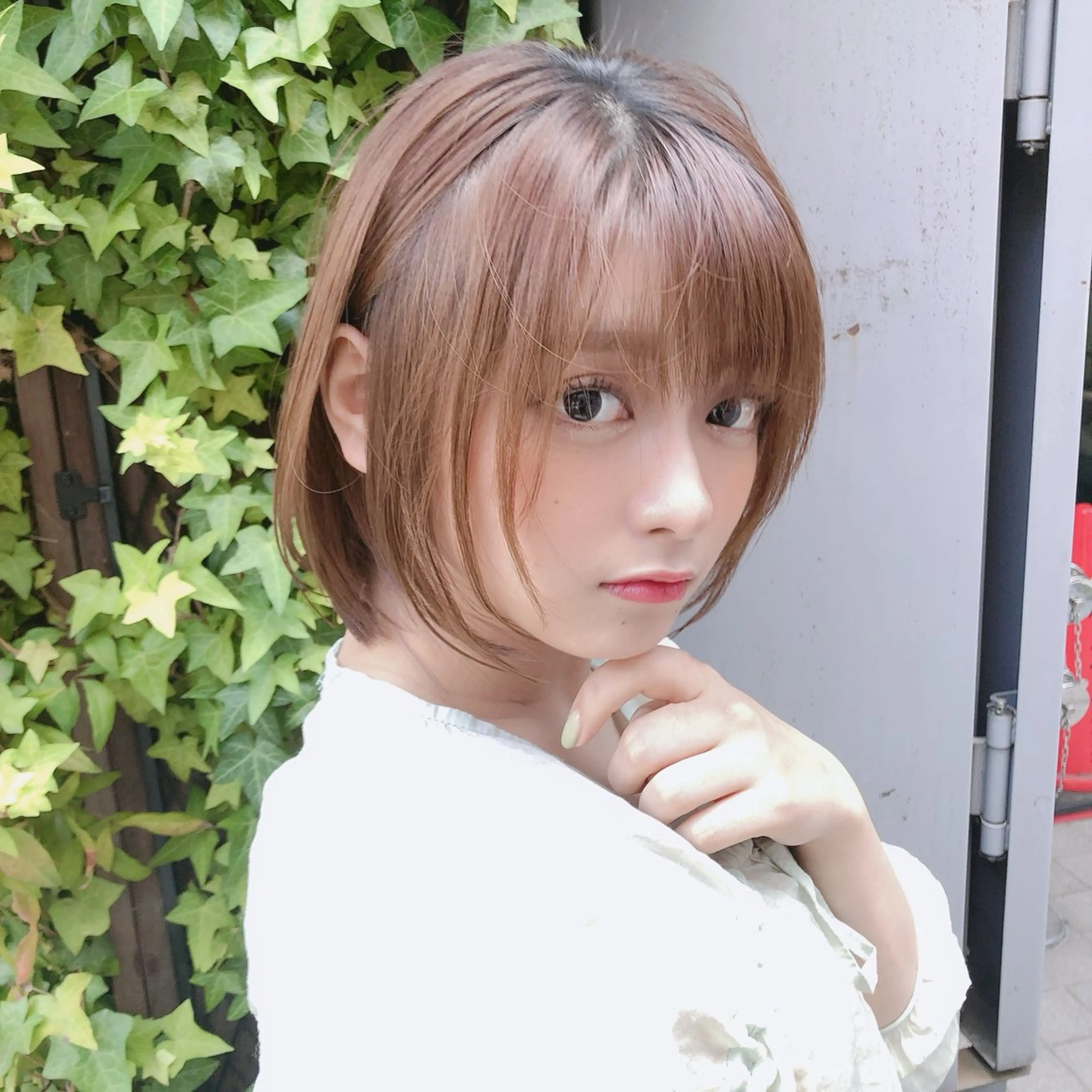 ショート ショートボブ ボブ ショートヘア カット ブリーチなしピンク 縮毛艶髪矯正/吉村のヘアスタイル