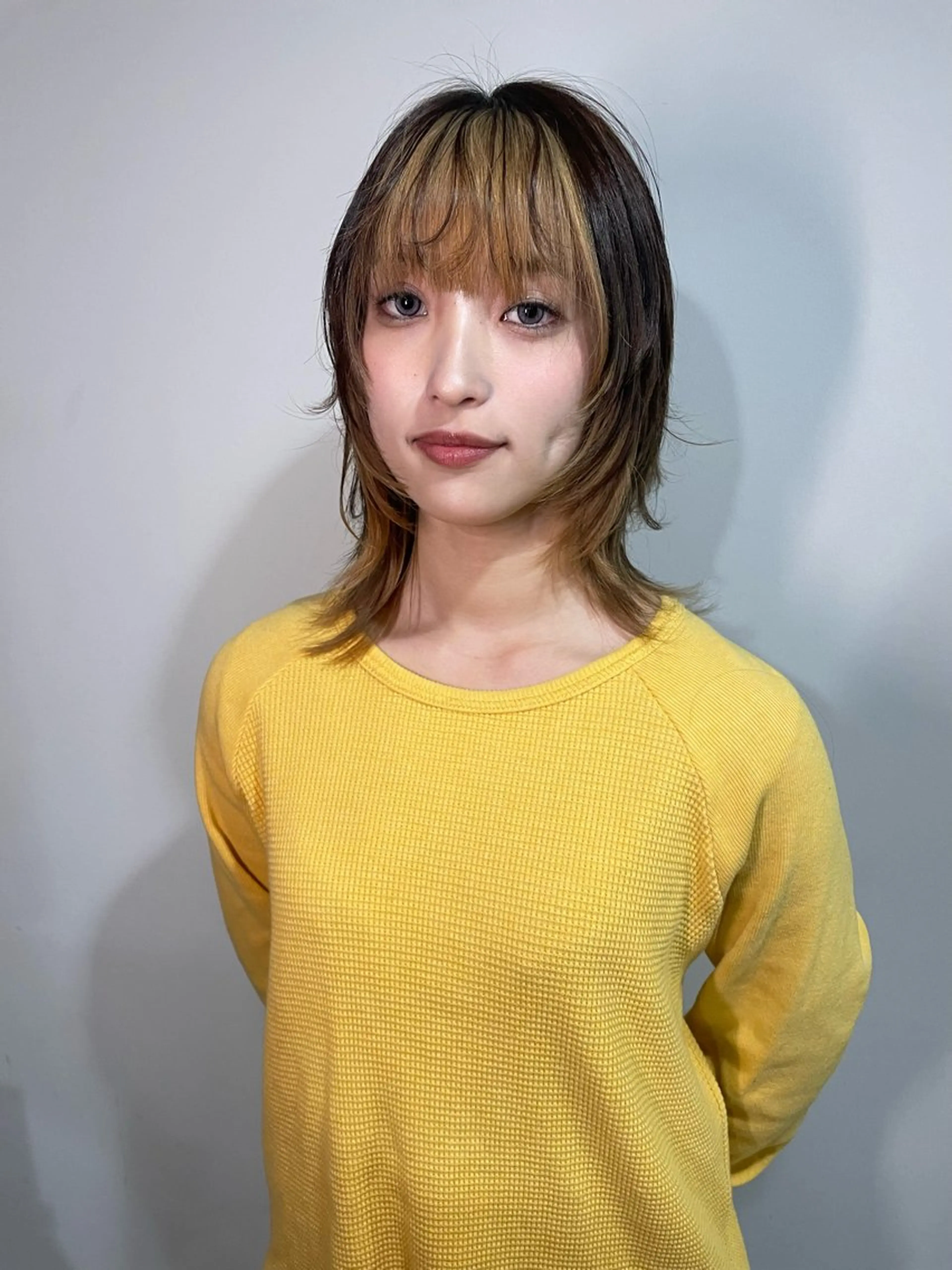 ミディアム カラー ヘアカラー カットモデル/ ハイトーン/ゆうあのヘアスタイル