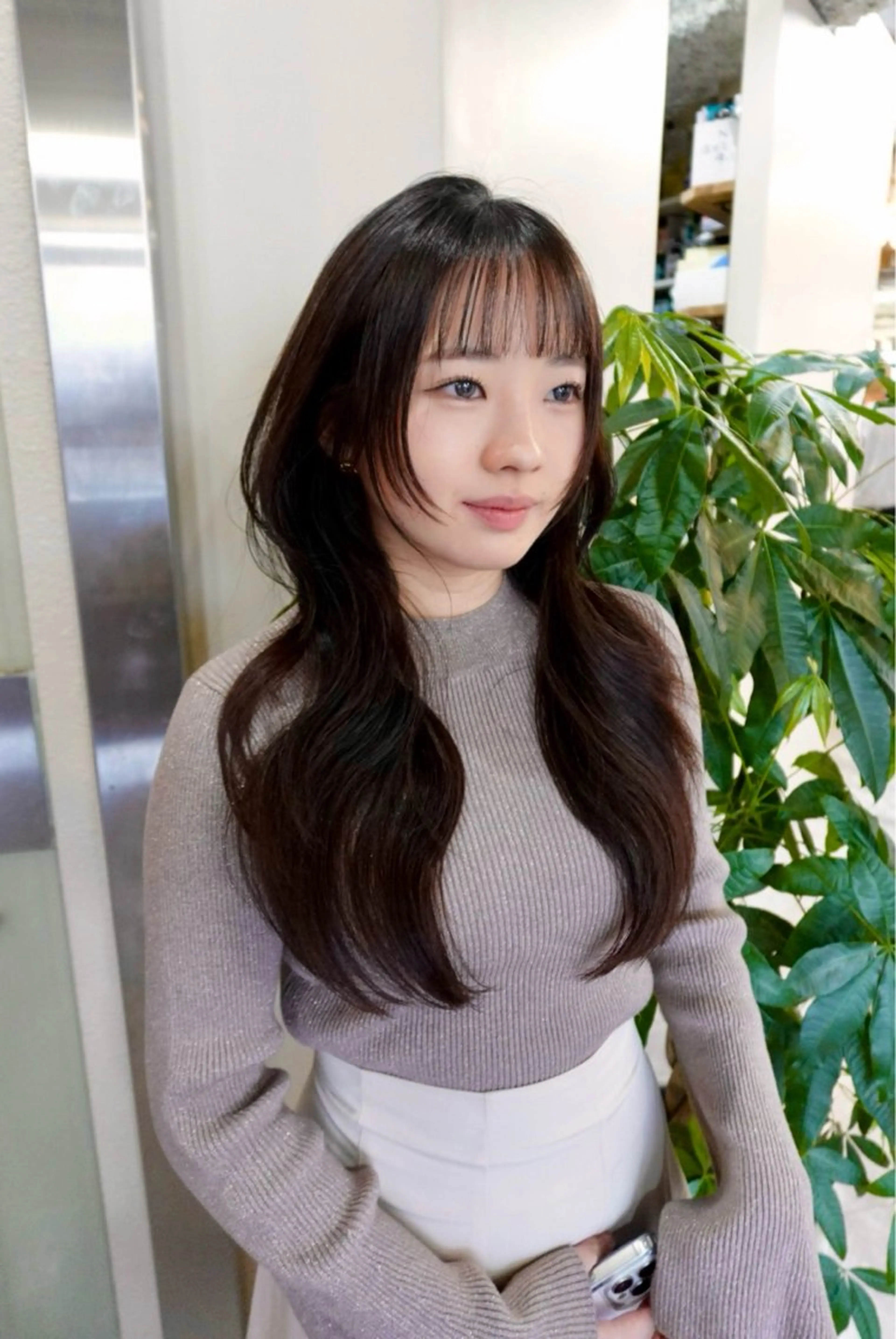 ロング カット ヘアカラー トリートメント ヤスザトアヤノ ／レイヤー／オリーブのヘアスタイル