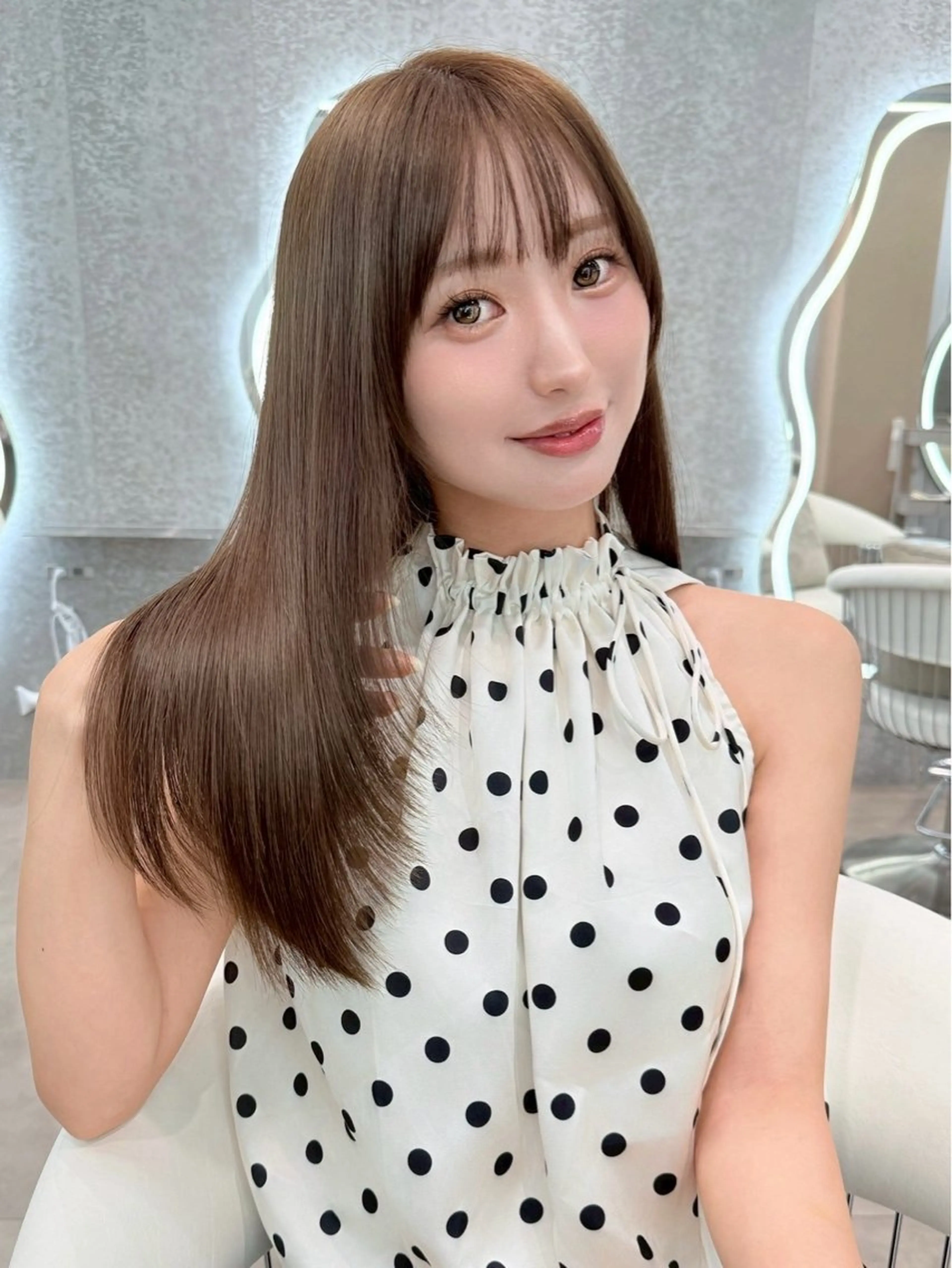 ロング カット ヘアカラー 韓国ヘア髪質改善 🤍やまざきなるのヘアスタイル