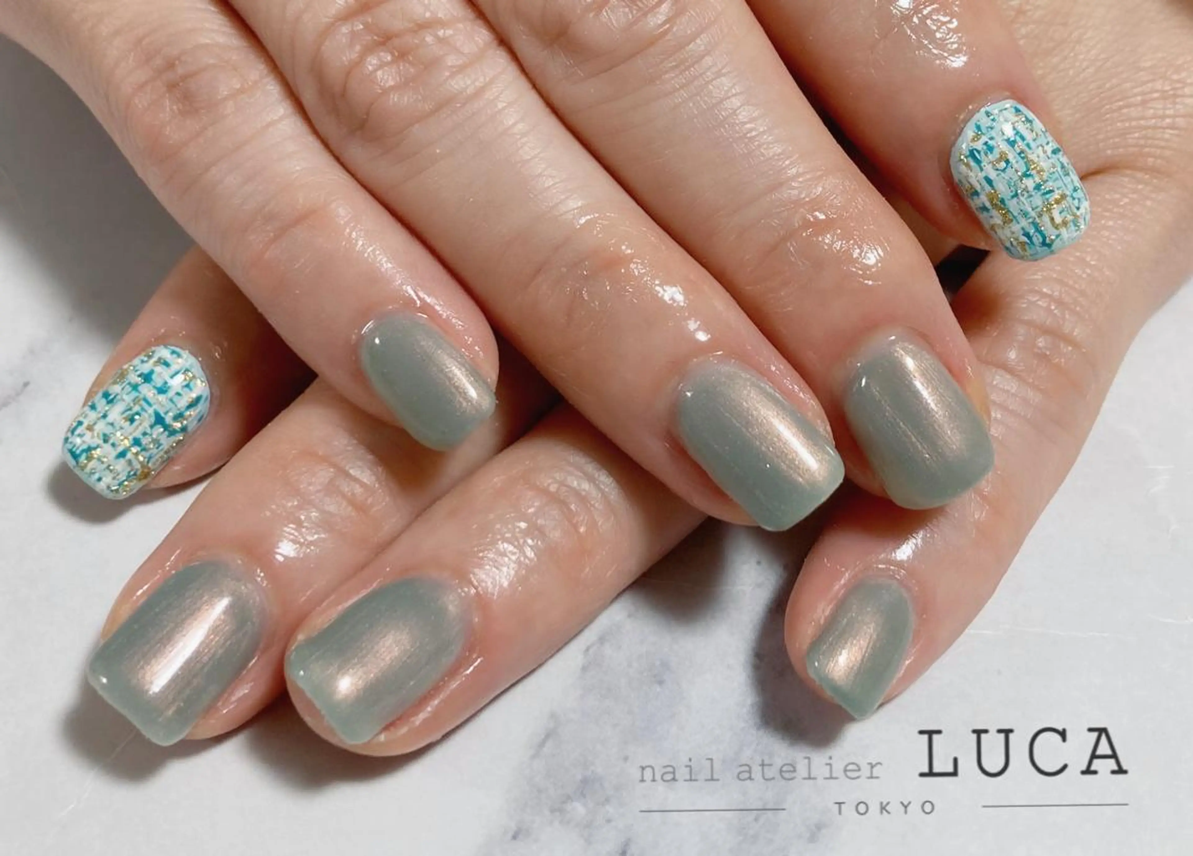 ネイル ジェルネイル ワンカラーネイル パラジェル ネイルアトリエルカ スタッフのネイルデザイン