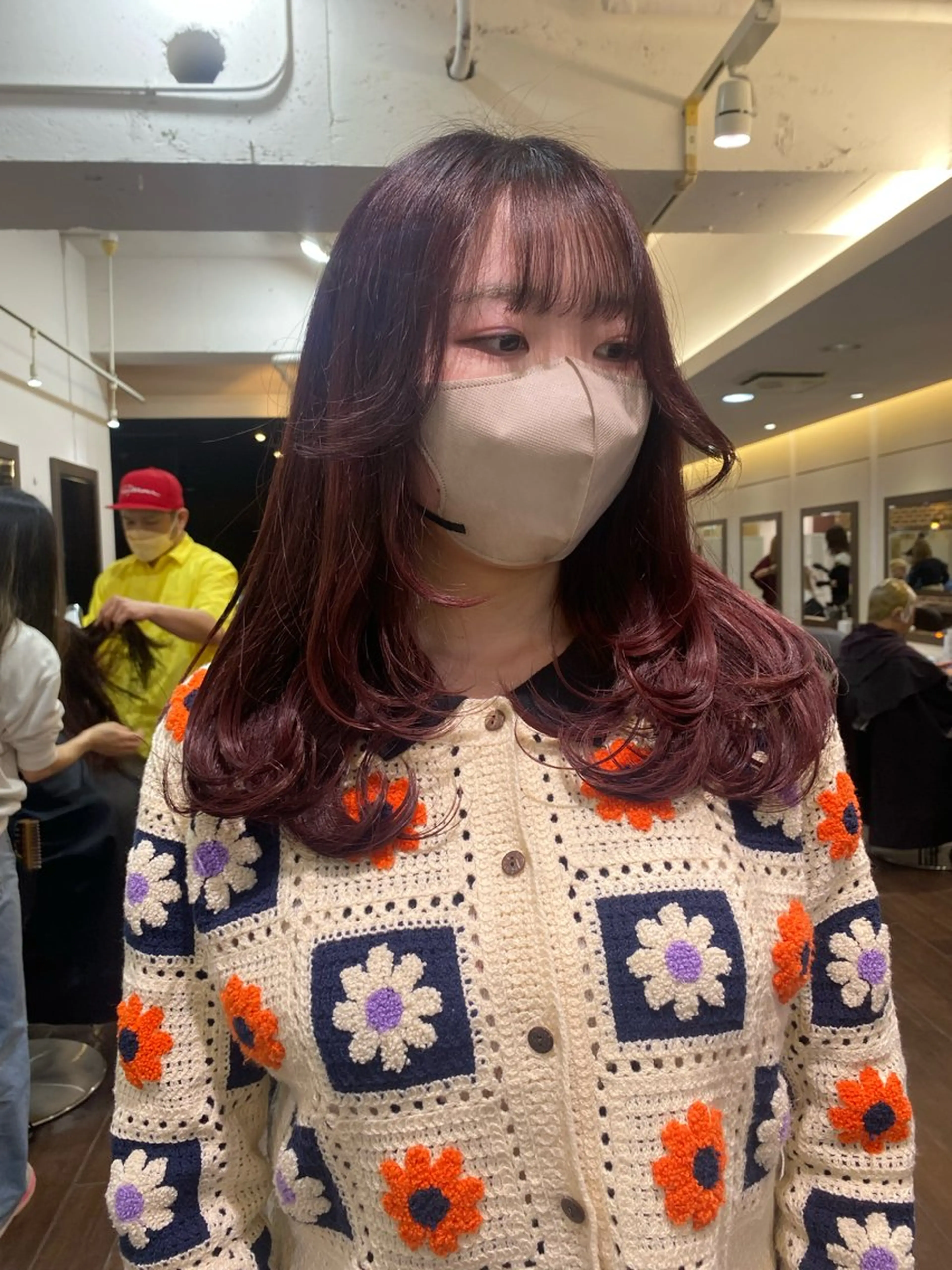 セミロング セミロングパーマ ボブ 顔まわりレイヤー 顔周りカット 髪質改善 designcolo r/似合わせNOKAのヘアスタイル