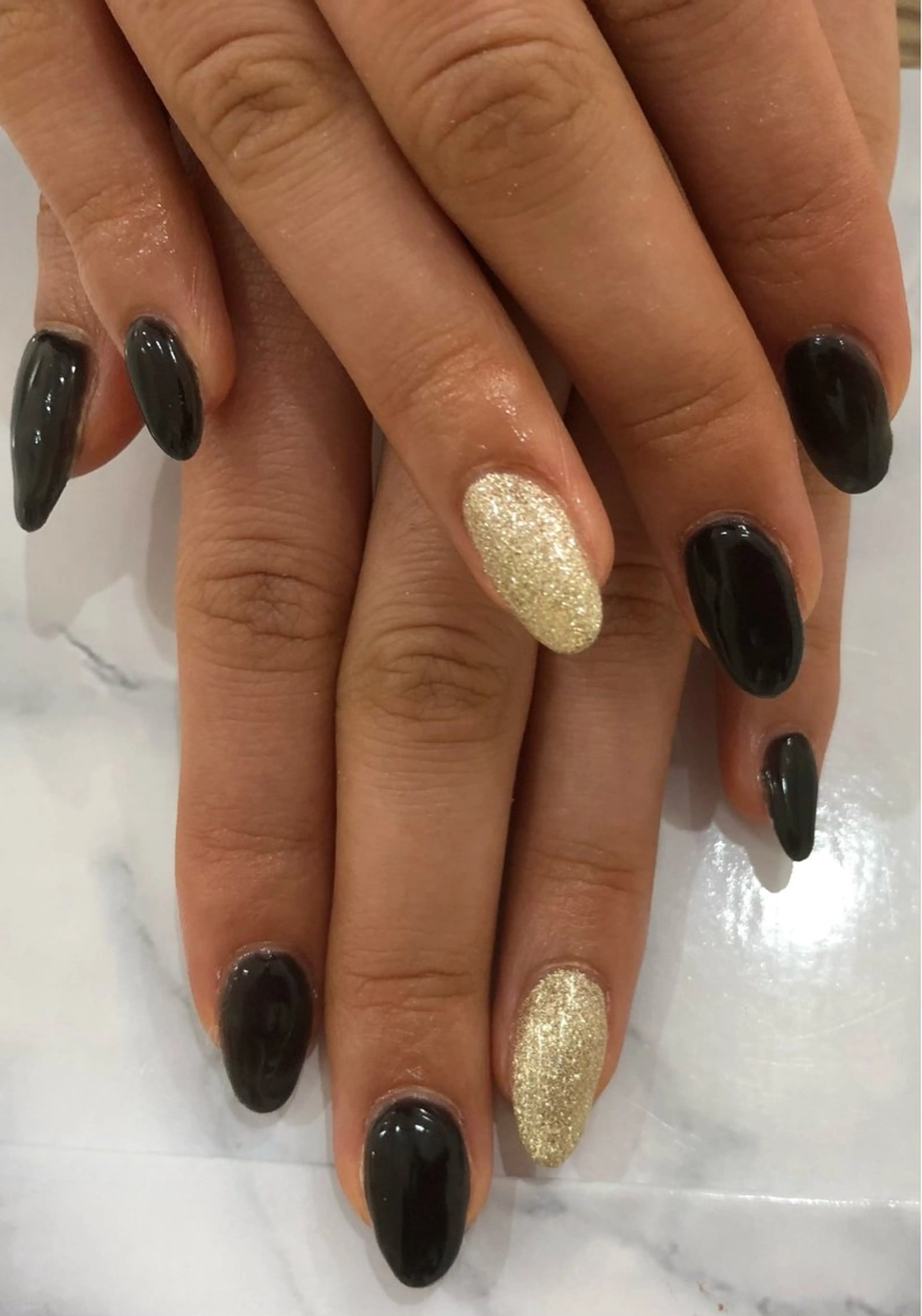 ネイル ゴールド ラメ(グリッター) M&Y nailsalonのネイルデザイン