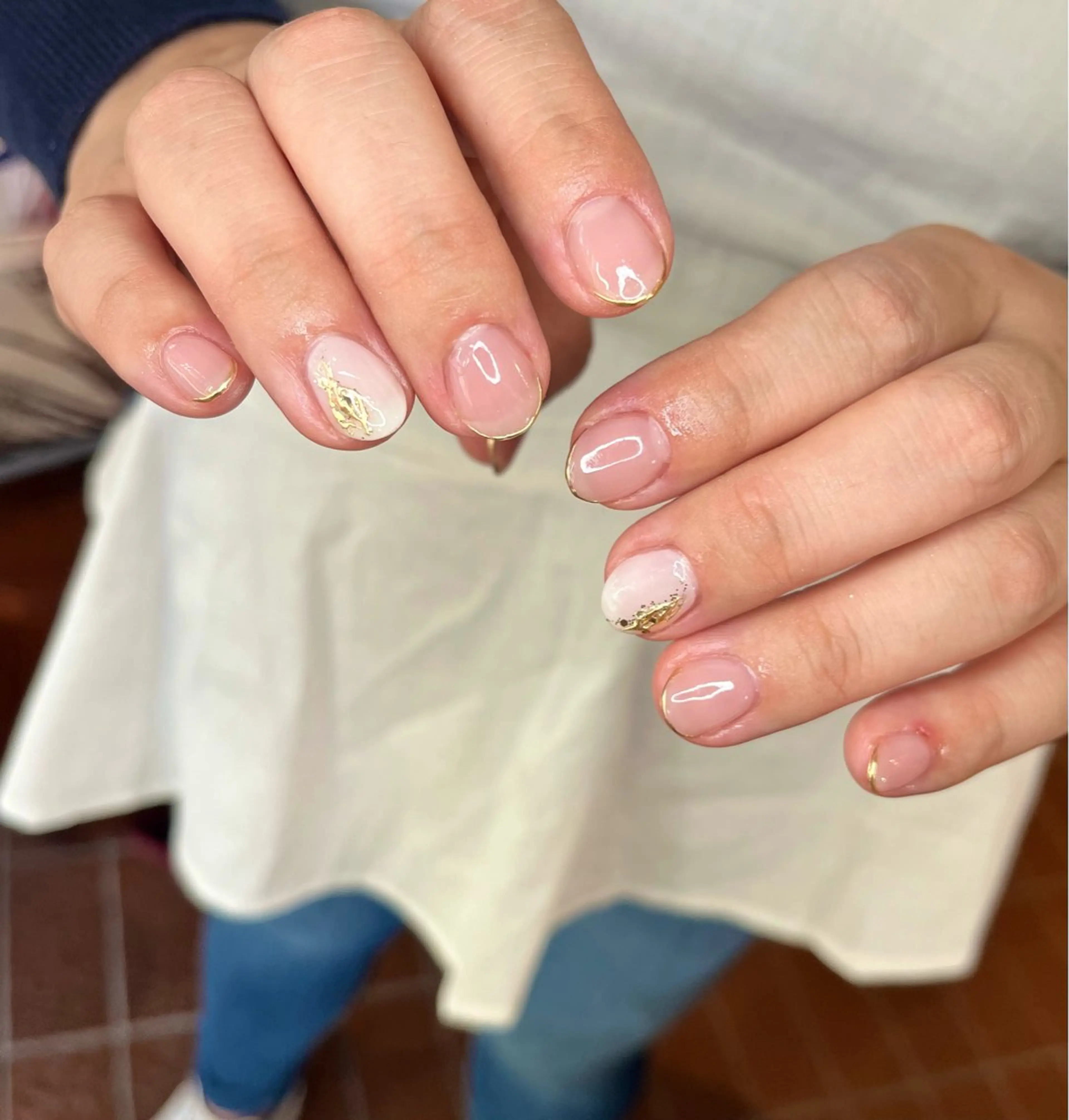 ネイル アートネイル フレンチネイル ミラーネイル シンプルネイル ballie／小野原 なつみのネイルデザイン