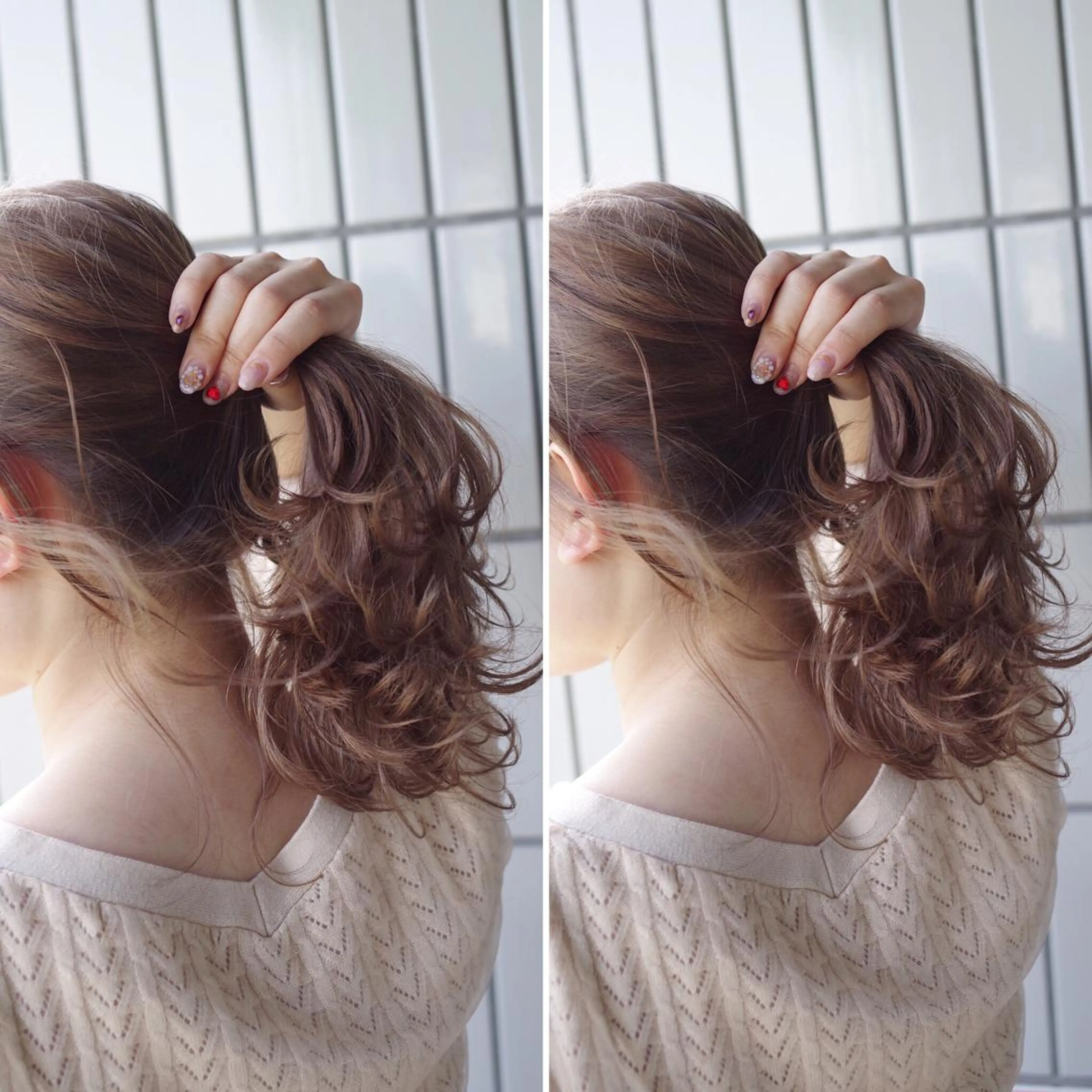 カラー ベージュカラー ミルクティーベージュ ハイトーン/レイヤー /ケアブリーチ石川治のヘアスタイル