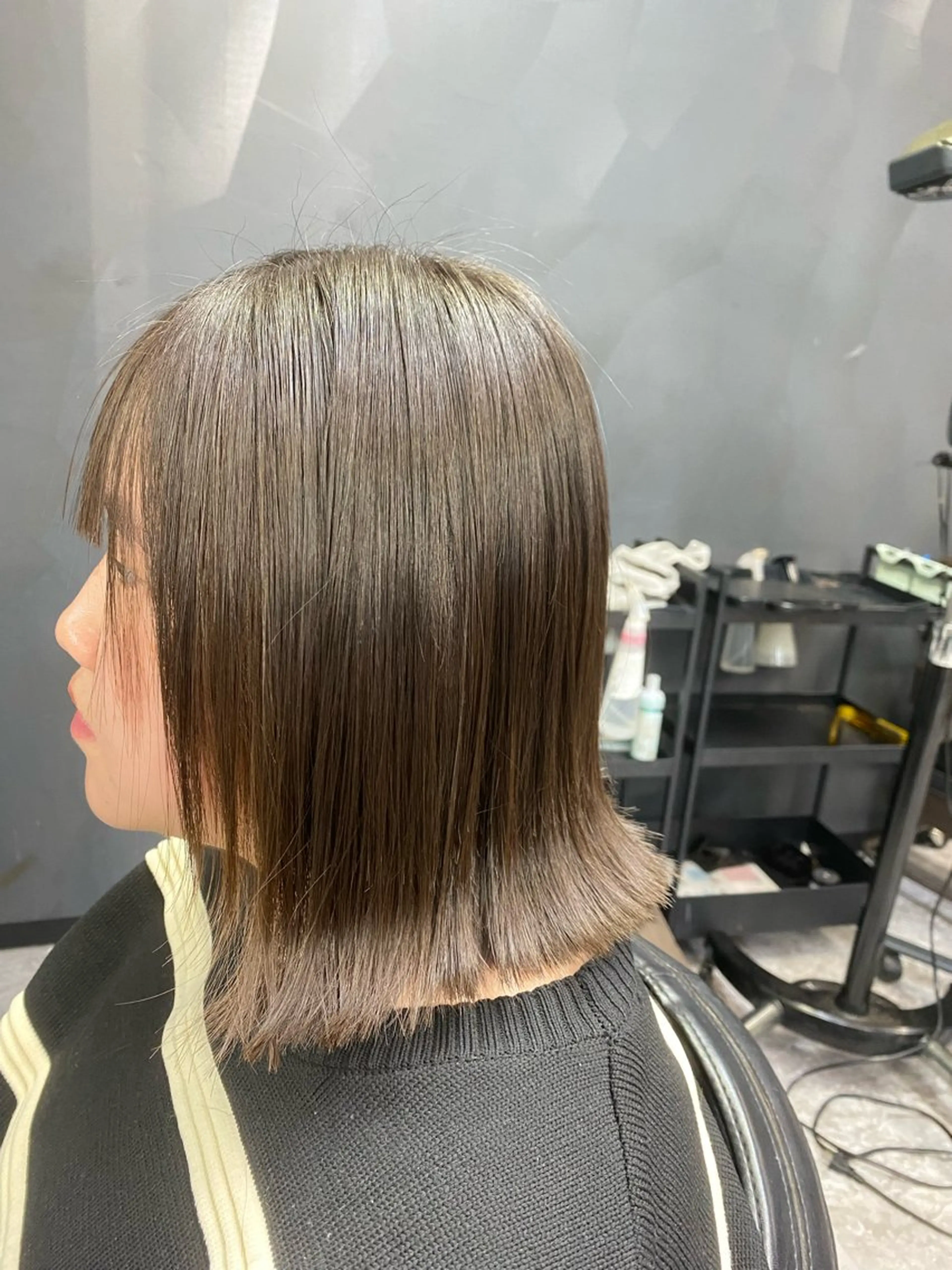 ミディアム 縮毛矯正 池田 亮雅のヘアスタイル