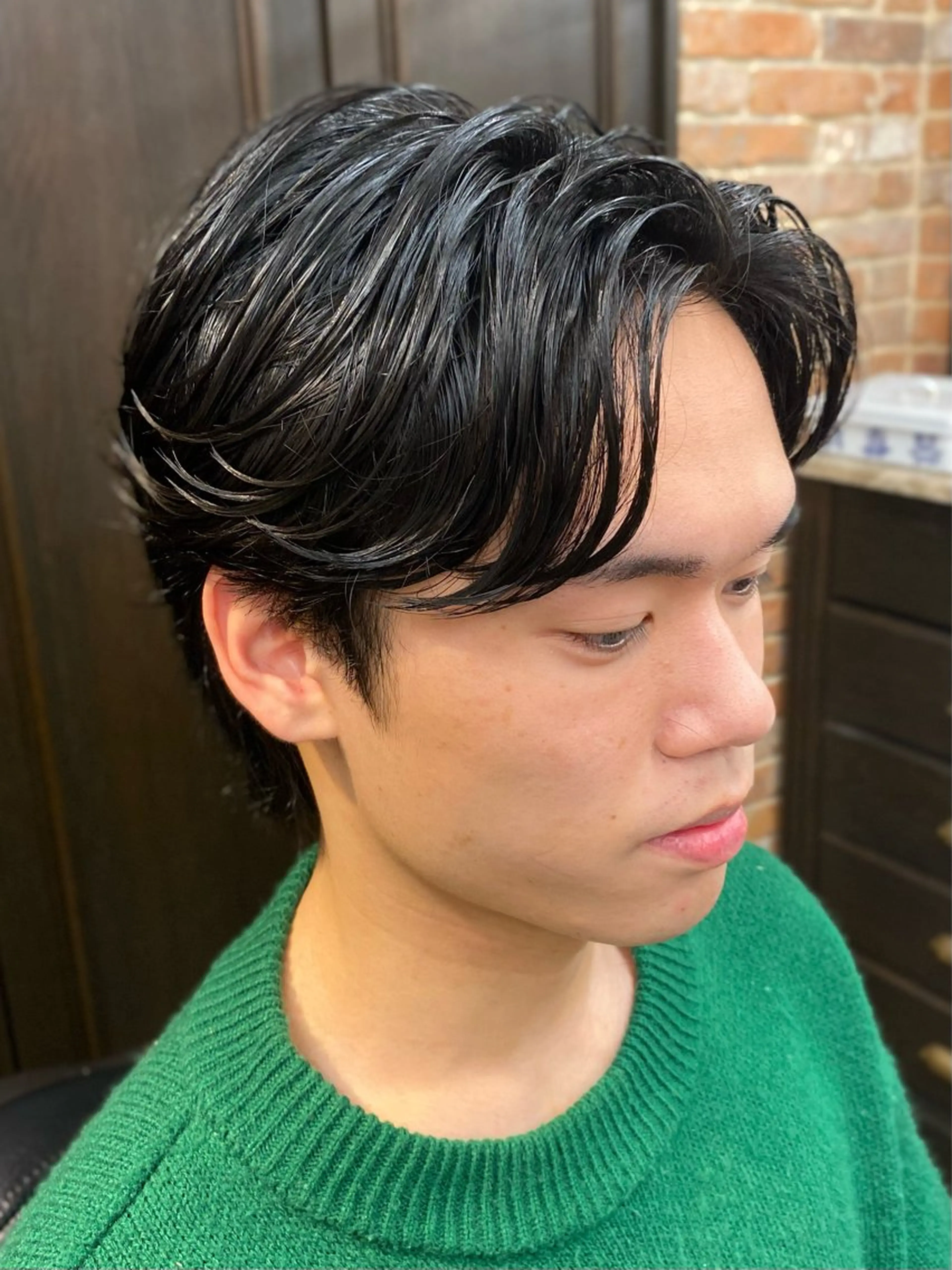 ミディアム パーマ vivre25所属・メンズ特化理容室 vivre25 石田のヘアスタイル