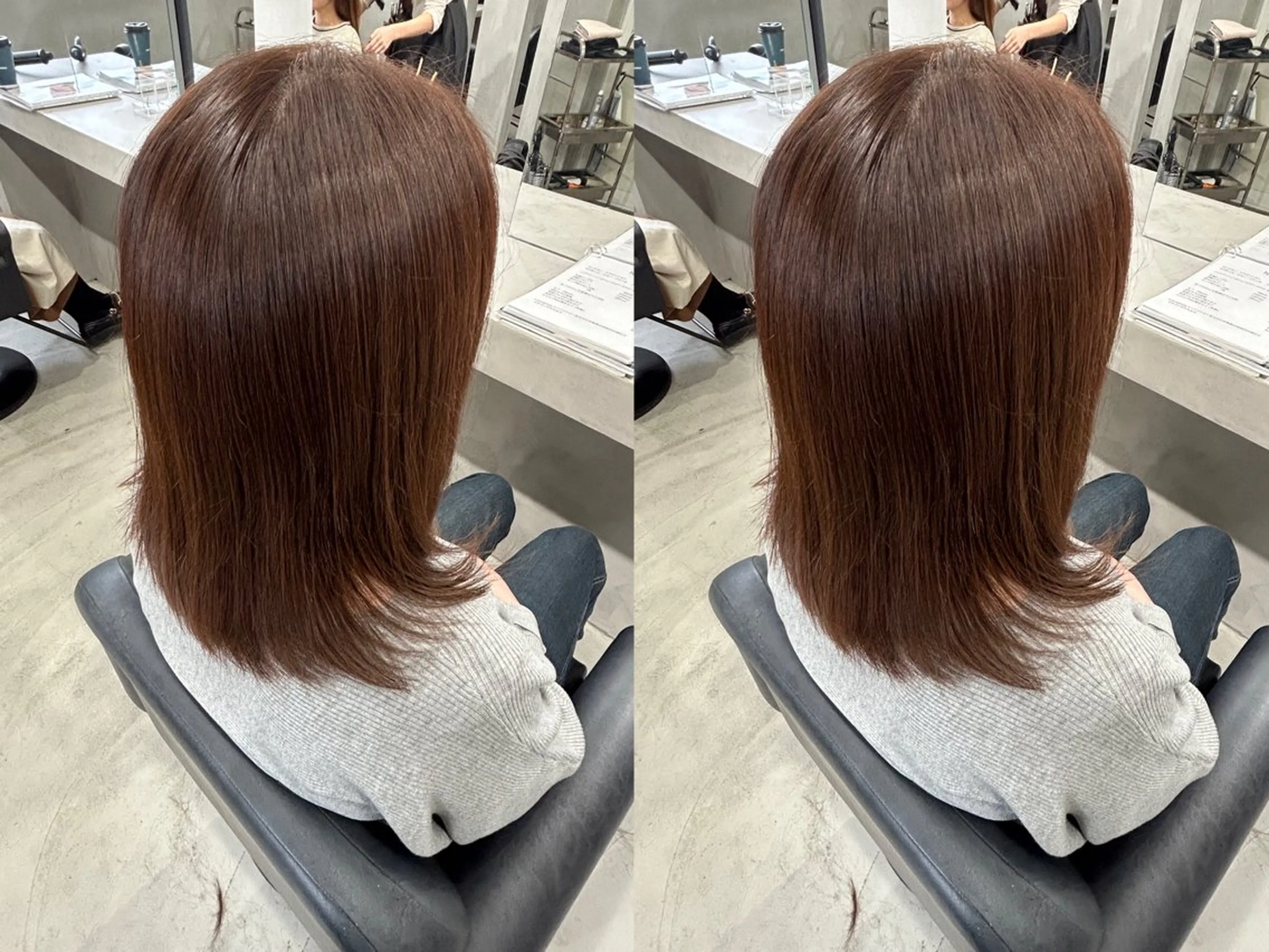 ミディアム ヘアカラー ヘッドスパ Something MOMOKAのヘアスタイル