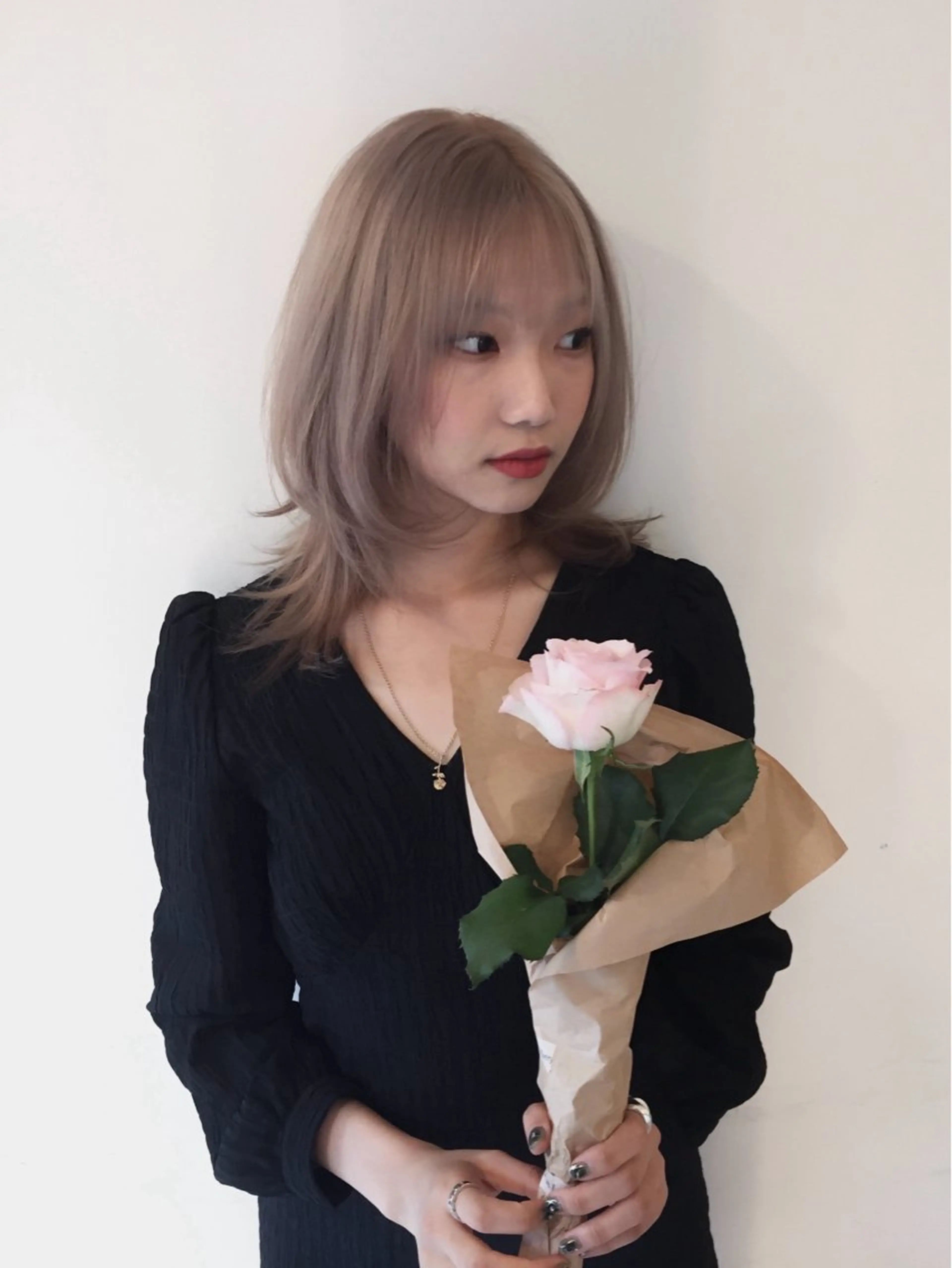 ミディアム ヘアカラー トリートメント Hanaka @hwndorのヘアスタイル