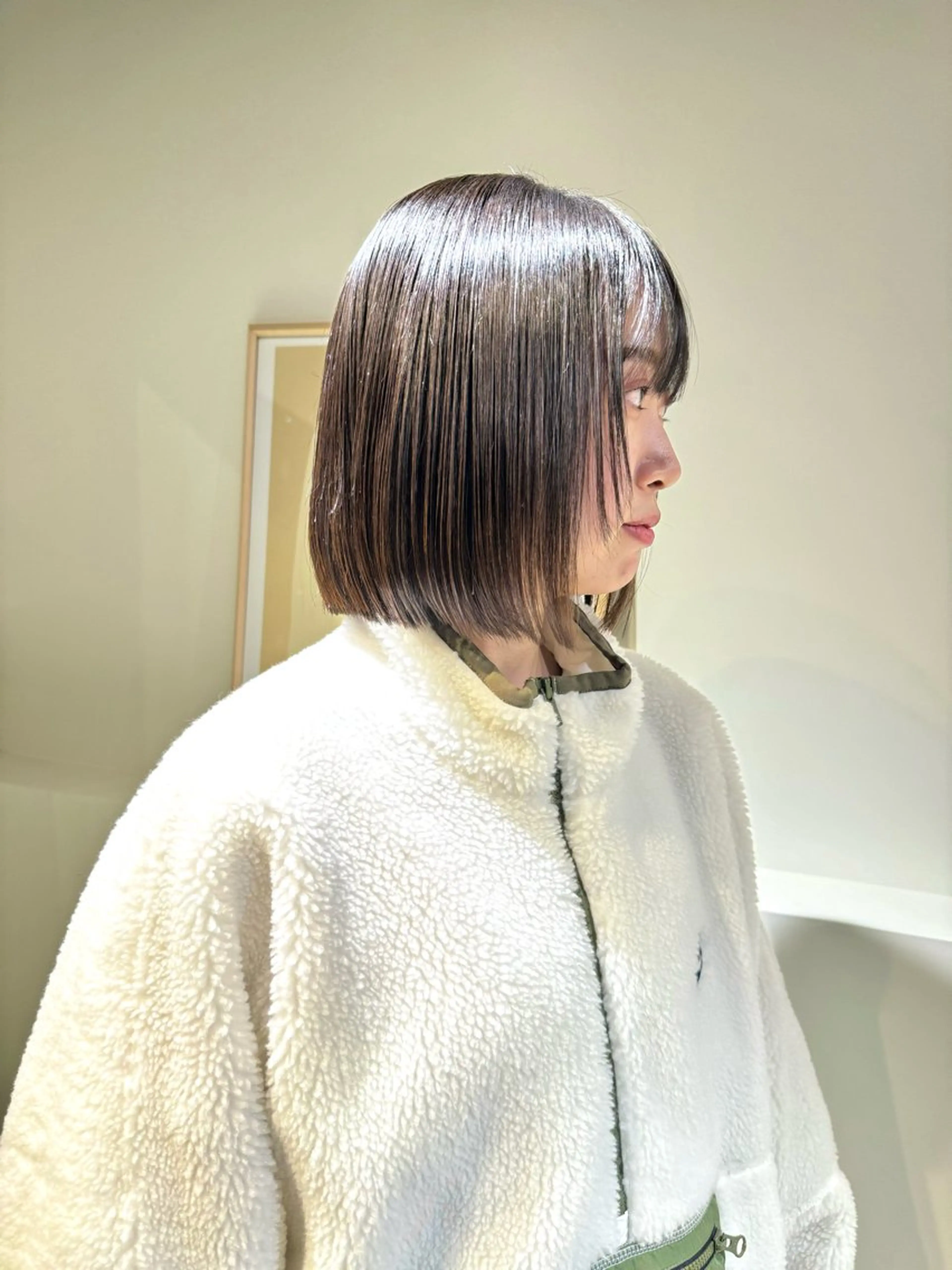 ショート アッシュ ボブ 髪質改善 レイヤーカット 縮毛矯正 eto所属・髪質改善スペシャリス ト長尾勇弥/梅田中津のヘアスタイル