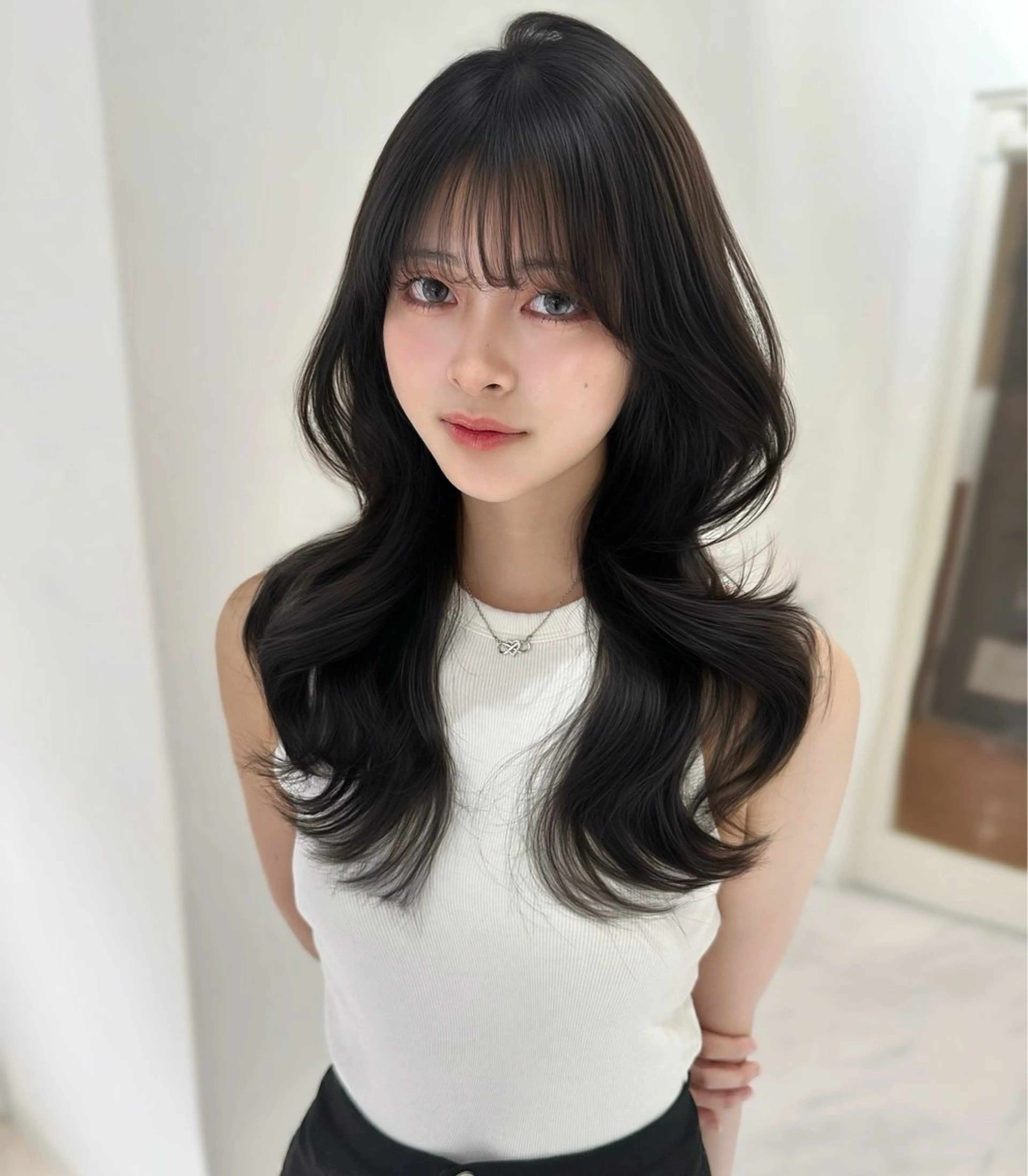 ロング カラー カット ヘアカラー 上野/韓国hair 🤍MOEKA🤍のヘアスタイル