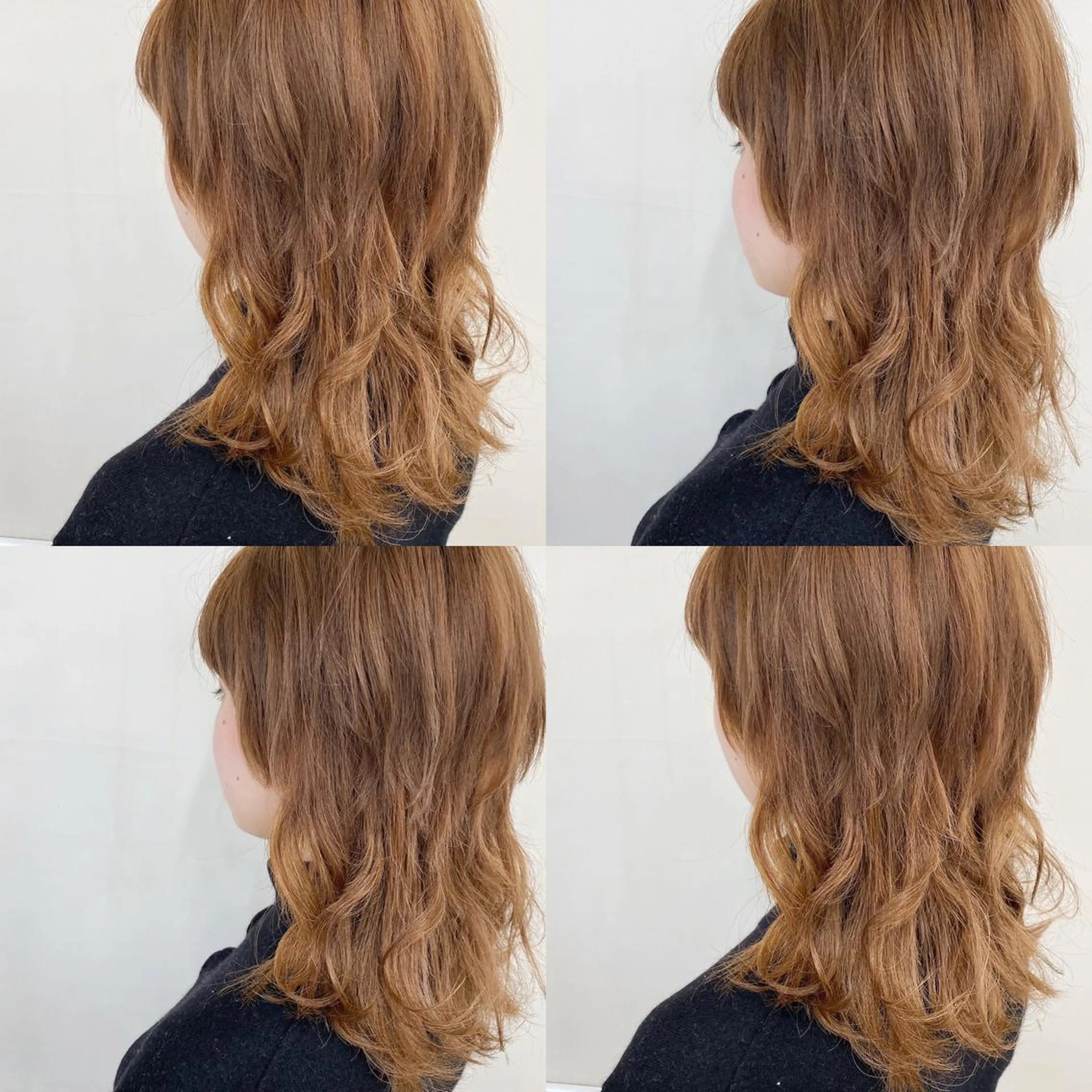 セミロング ウルフカット カット エクステ エクステ ハイトーン 💭黒崎ハルカのヘアスタイル