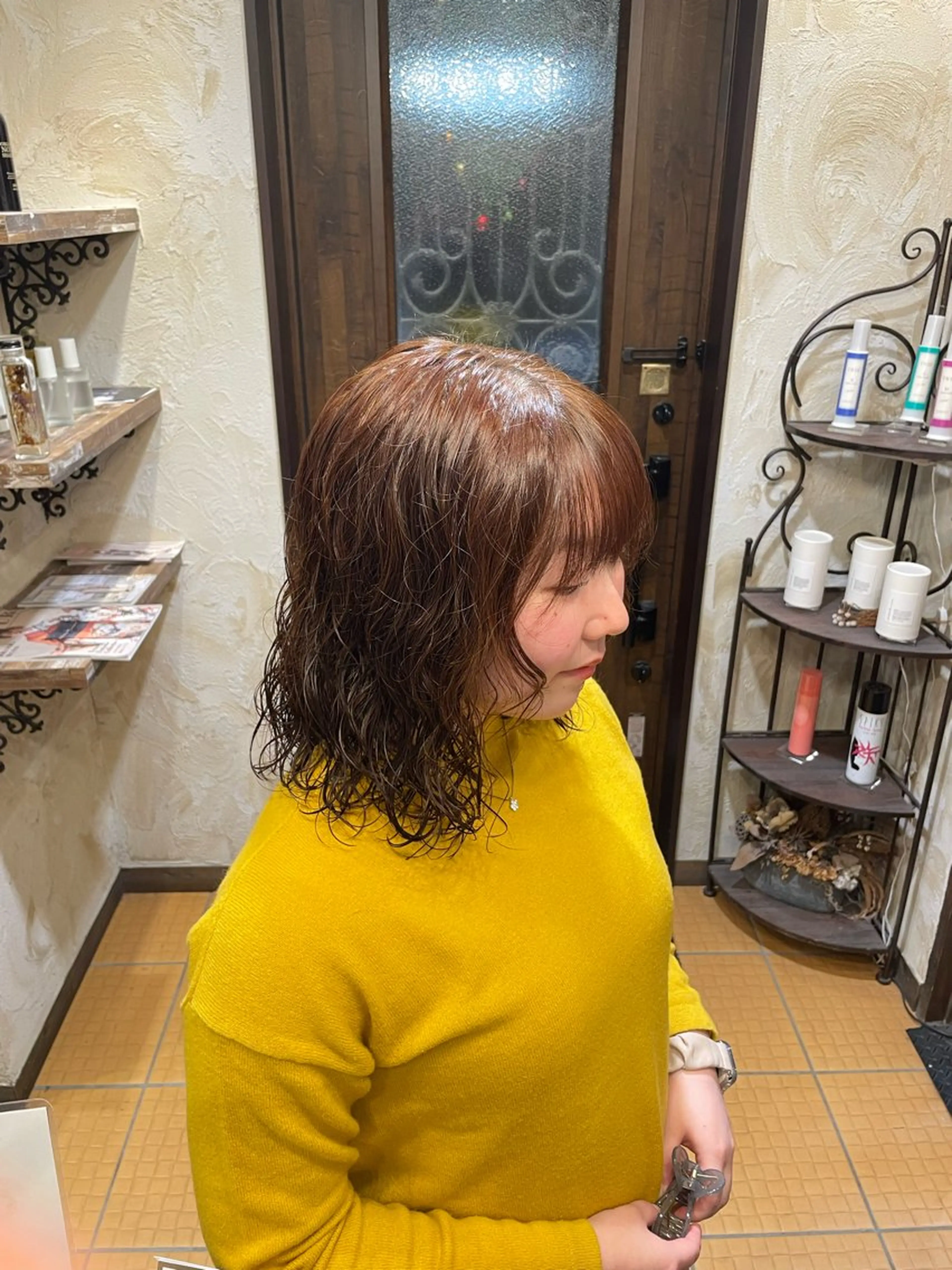 ミディアム パーマ ヘアアレンジ ミディアムパーマ カット パーマ 小野寺祐希人 Calbariのヘアスタイル