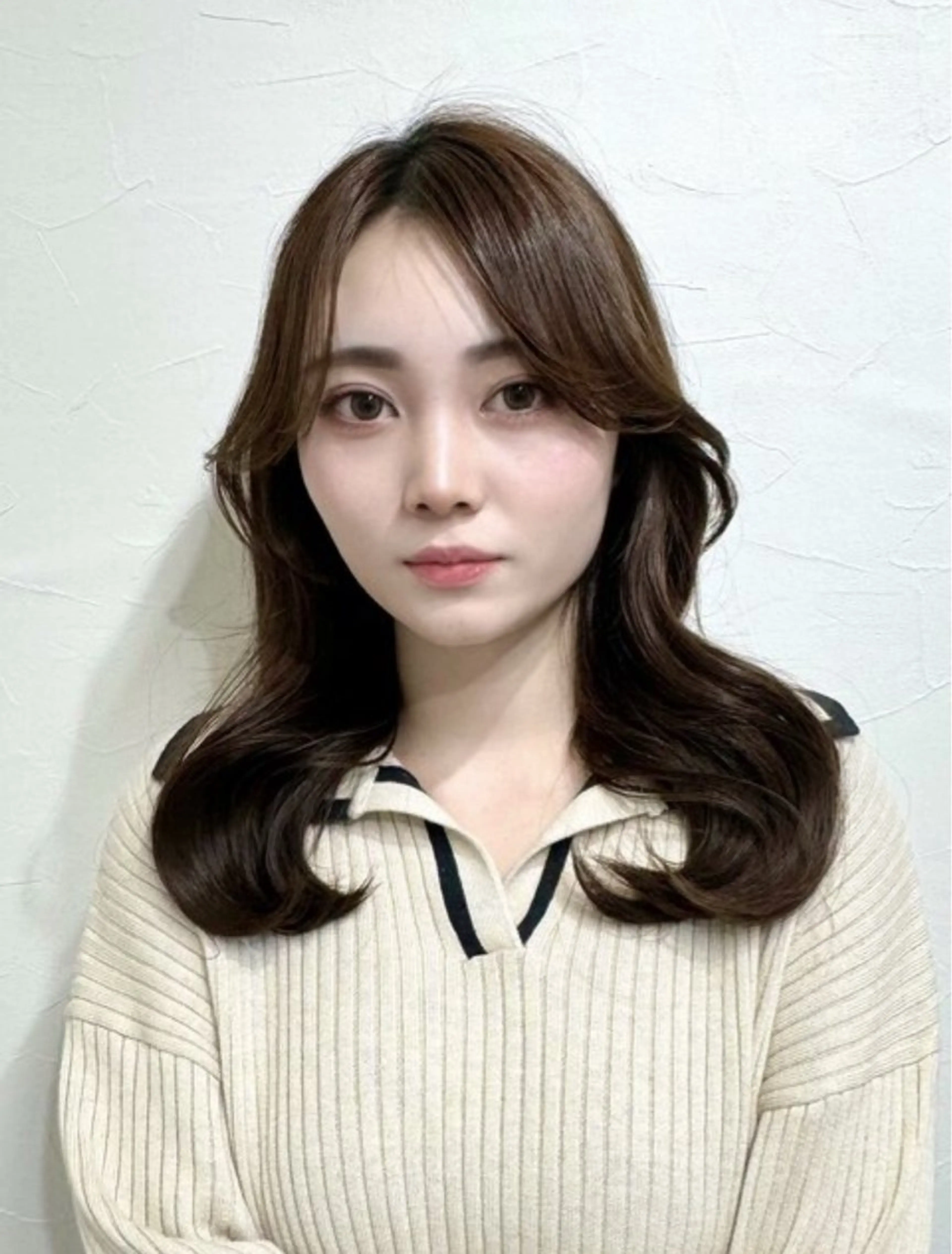 セミロング カット トリートメント レイヤー/くびれ巻き 三好悠生のヘアスタイル