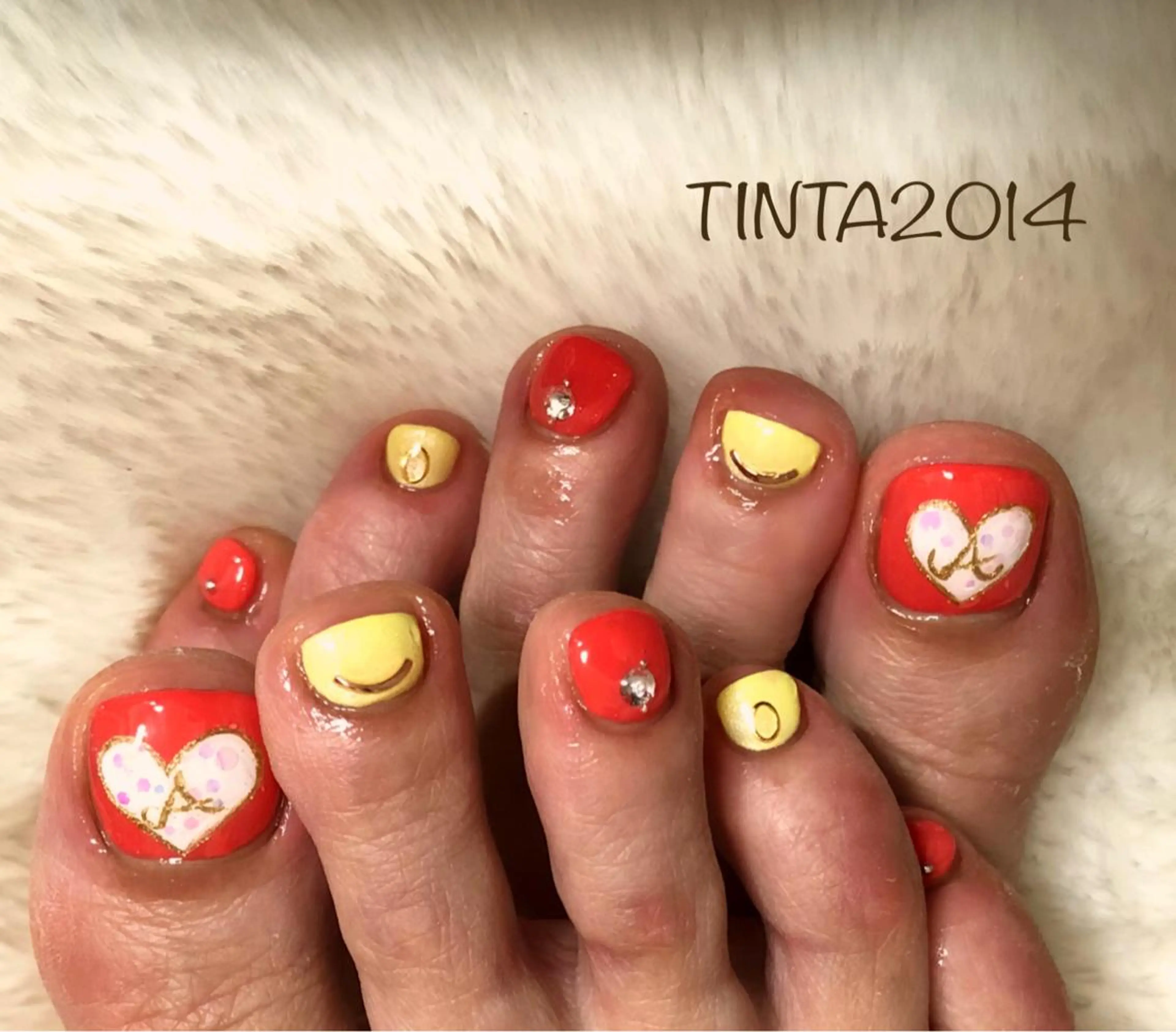 ネイル フットネイル ハート ネイルサロン ティンタ所属・馬場 典子のネイルデザイン