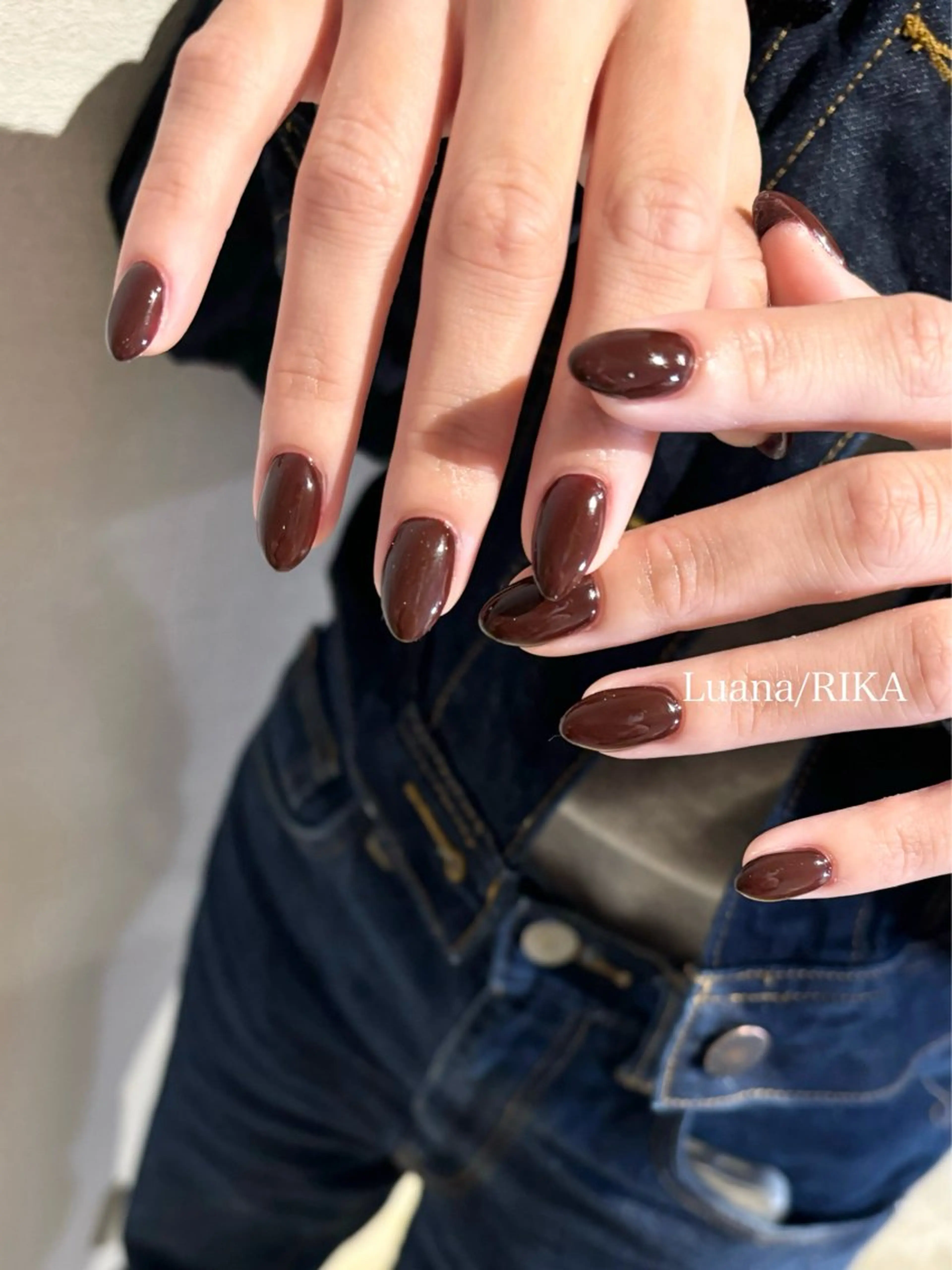 ネイル ボルドー ハンドネイル Nail Salon Luana Rikaのネイルデザイン
