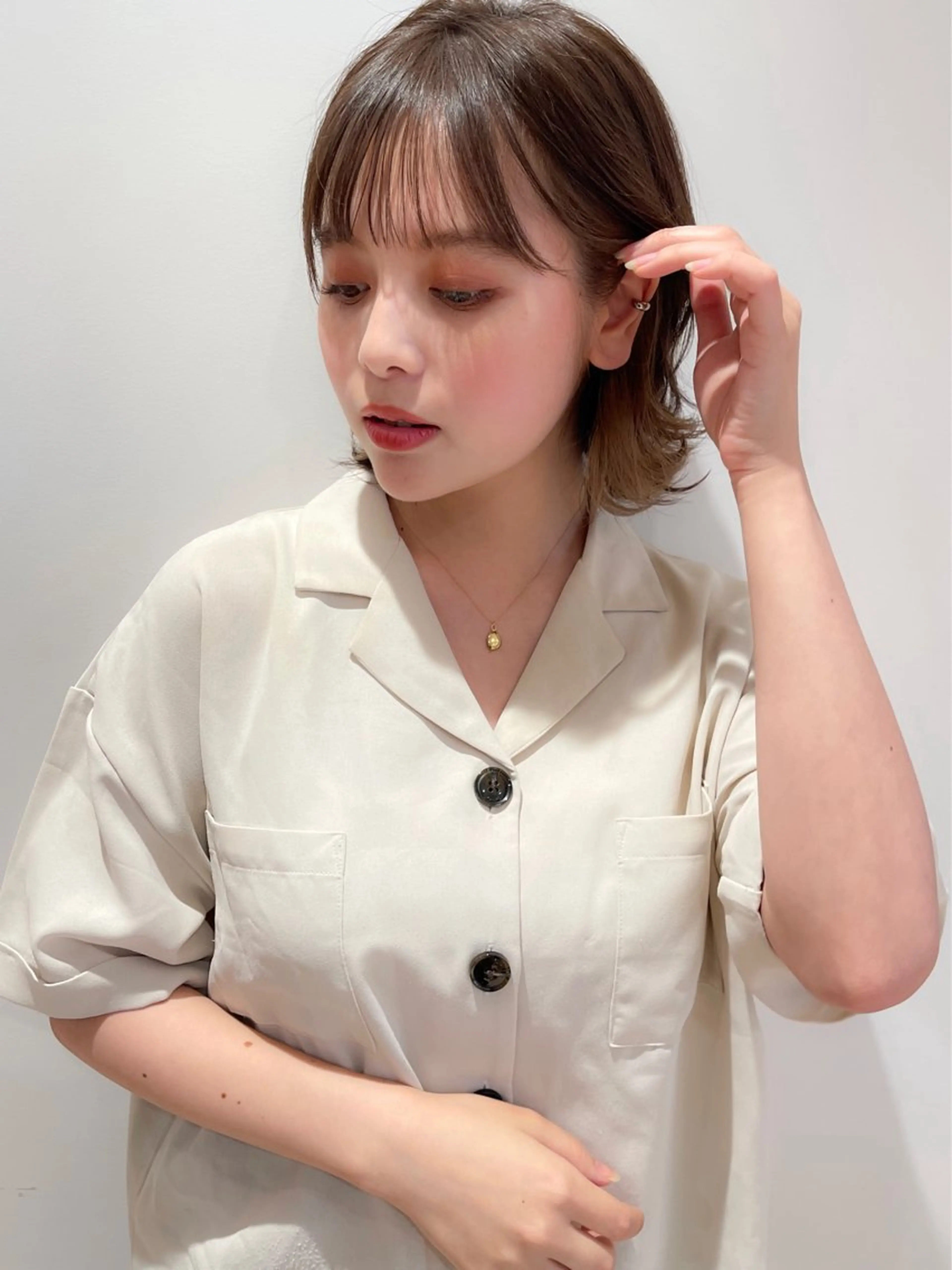 ショート カラー パーマ ヘアアレンジ イヤリングカラー カット ヘアカラー トリートメント VIVIE【ヴィヴィ】所属・髪質改善/韓国風 レイヤー/田村祐樹のヘアスタイル