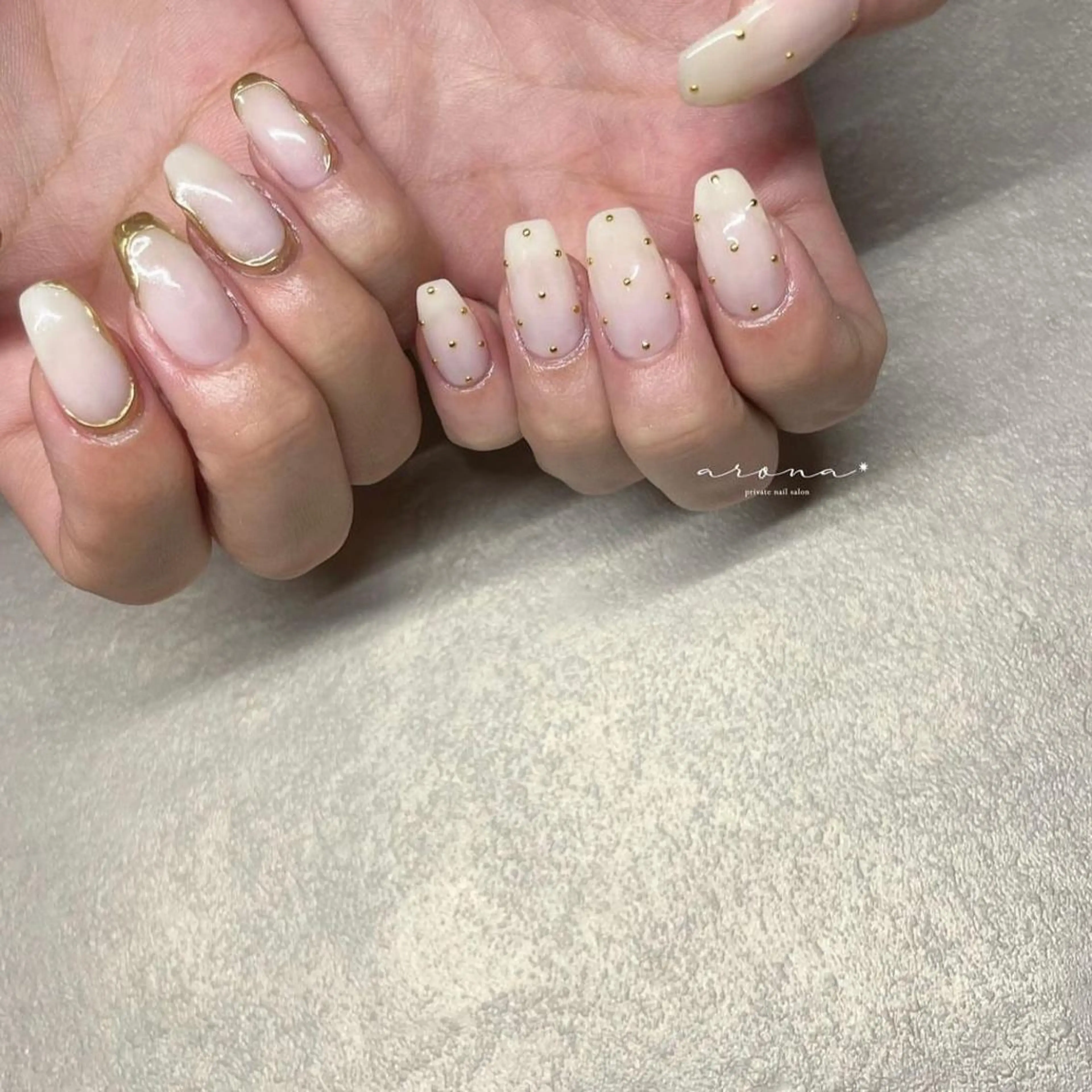 ネイル ホワイト nail salon ✷aronaのネイルデザイン
