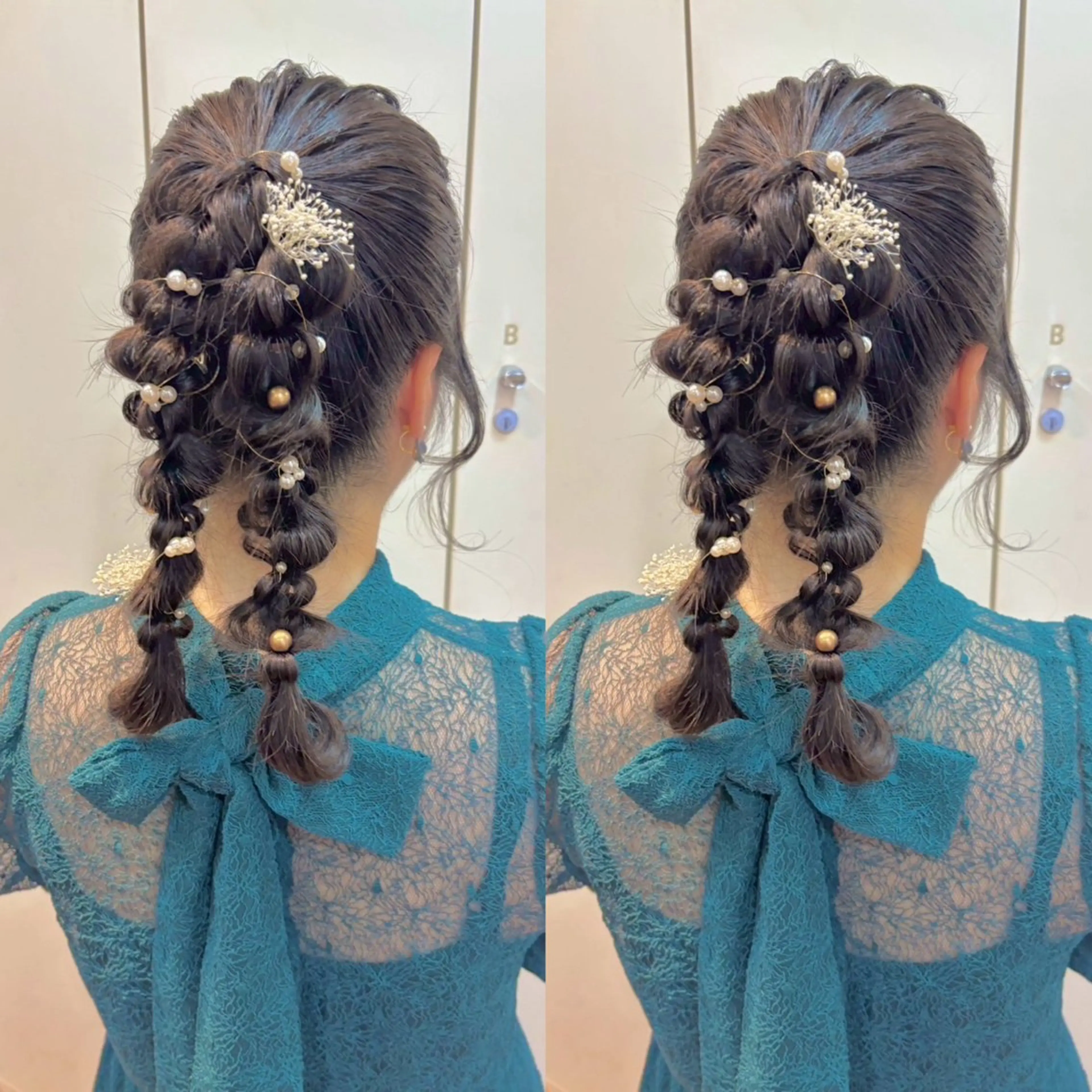 ロング ヘアアレンジ 結婚式・ブライダル ロング エクステ🎀艶カラー ✨しぇる🌙のヘアスタイル