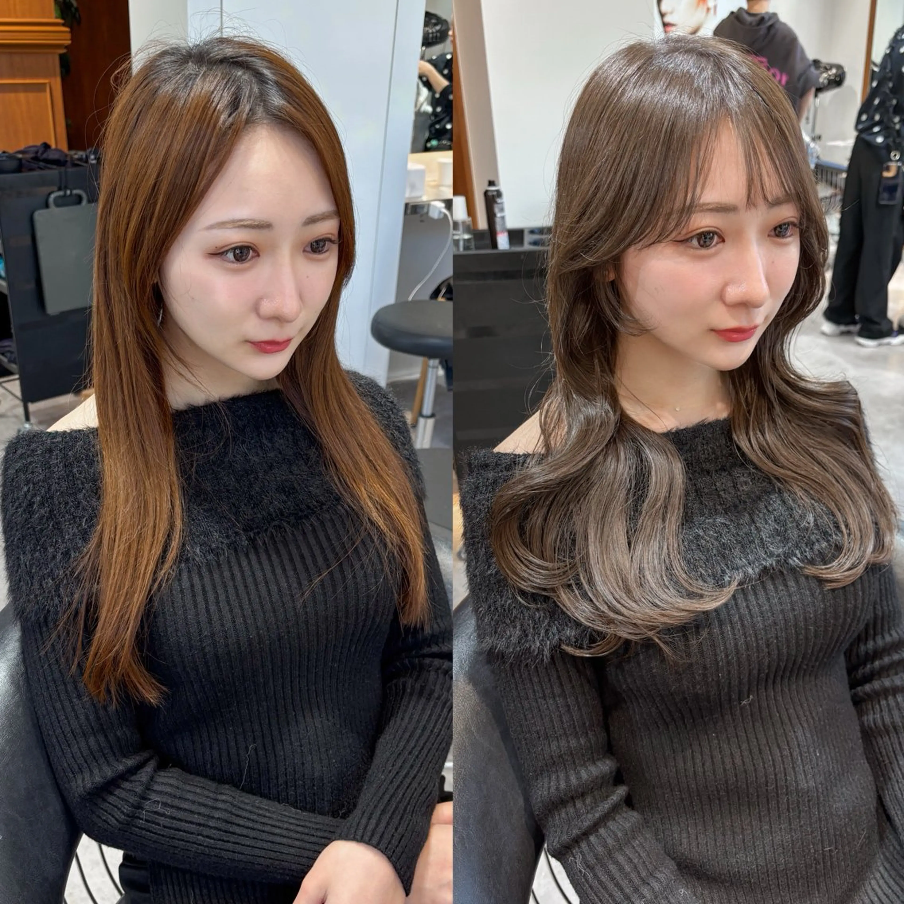 ロング カット ヘアカラー トリートメント 原宿/韓国レイヤー ボブ髪質改善Yasuのヘアスタイル