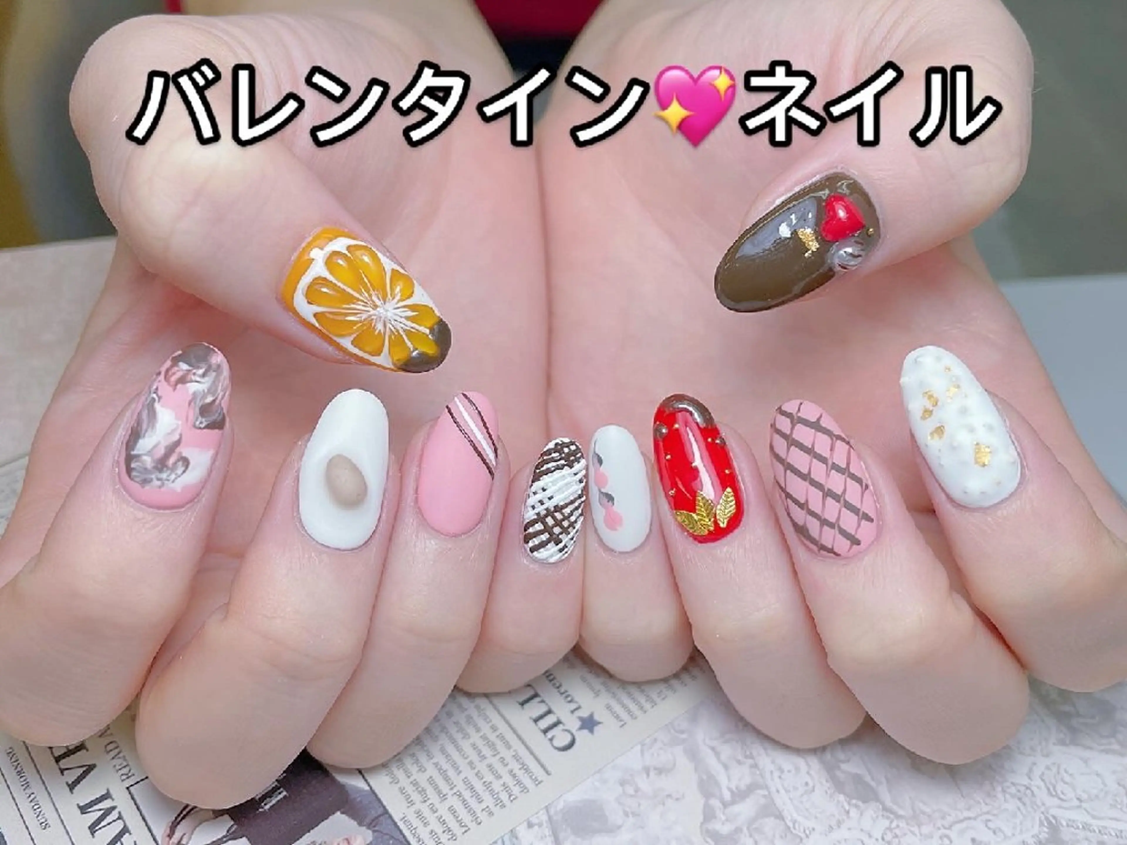 ネイル チークネイル ガーリー キラキラネイル 韓国ネイル リボン princess スカルプ専門店のネイルデザイン