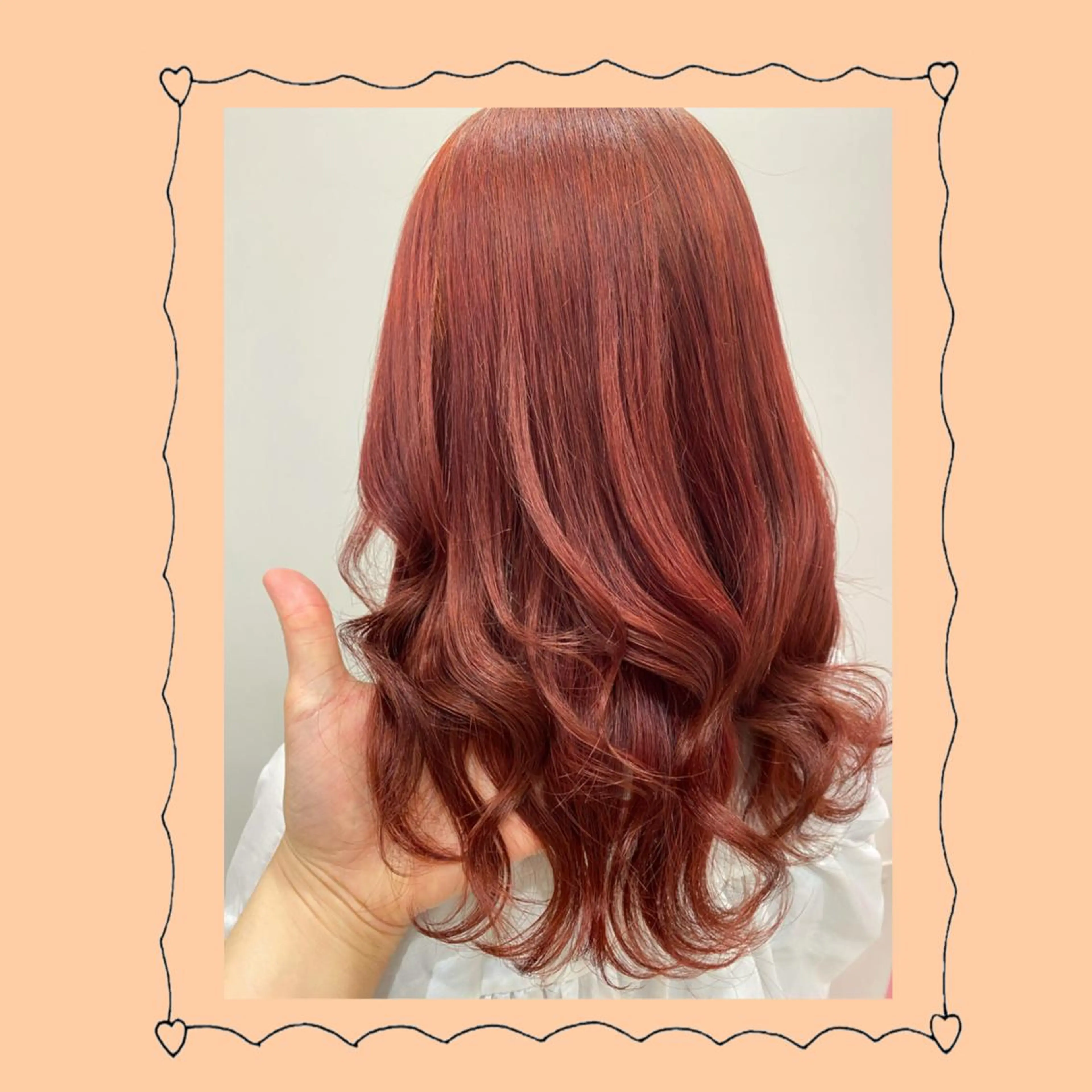 セミロング カラー ヘアアレンジ オレンジ 🦄ブリーチ💜エク ステ💜MIU🦄のヘアスタイル