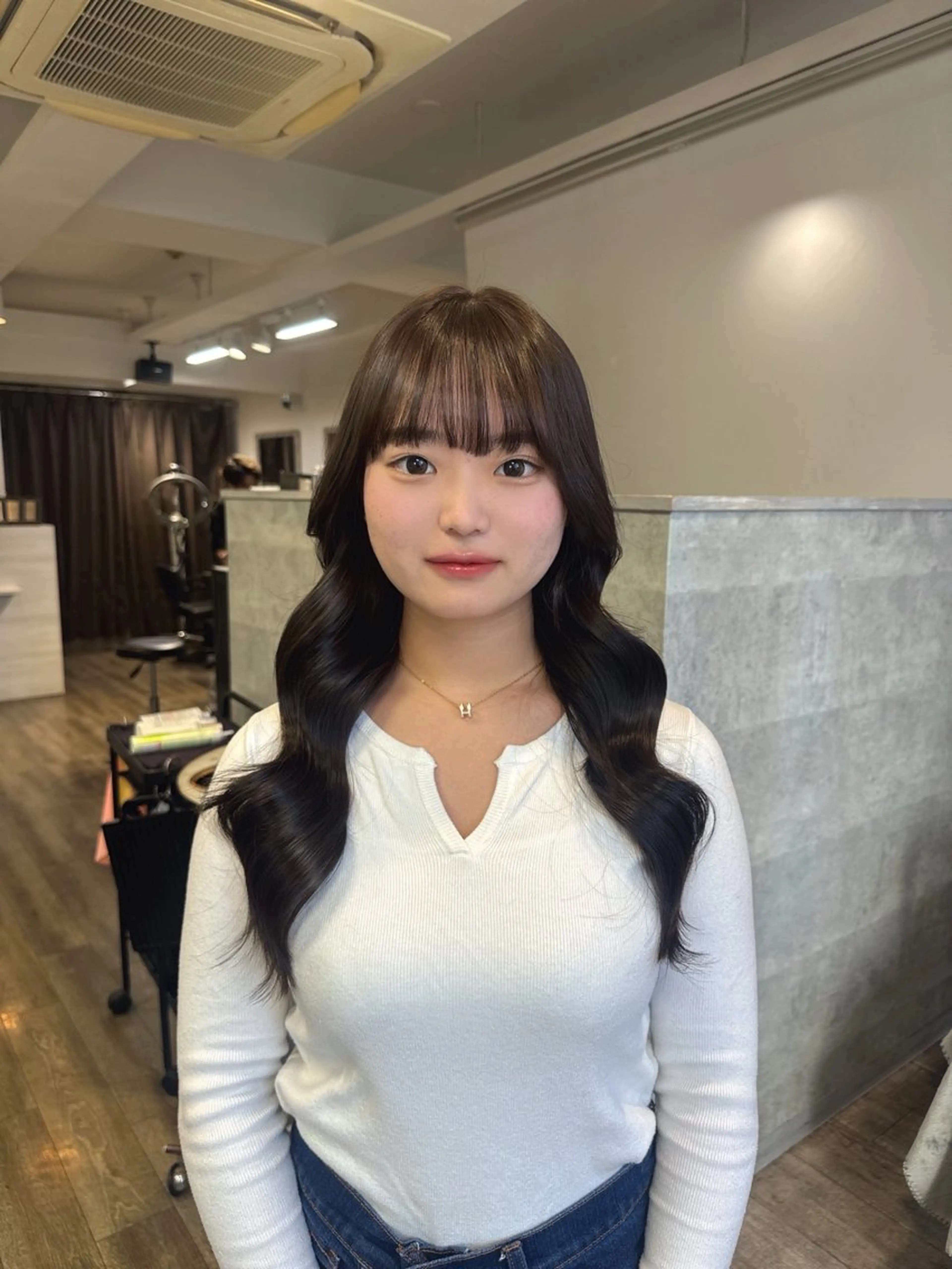 ロング カラー グレージュ Rena/大阪美容室 /ワンホンヘアのヘアスタイル