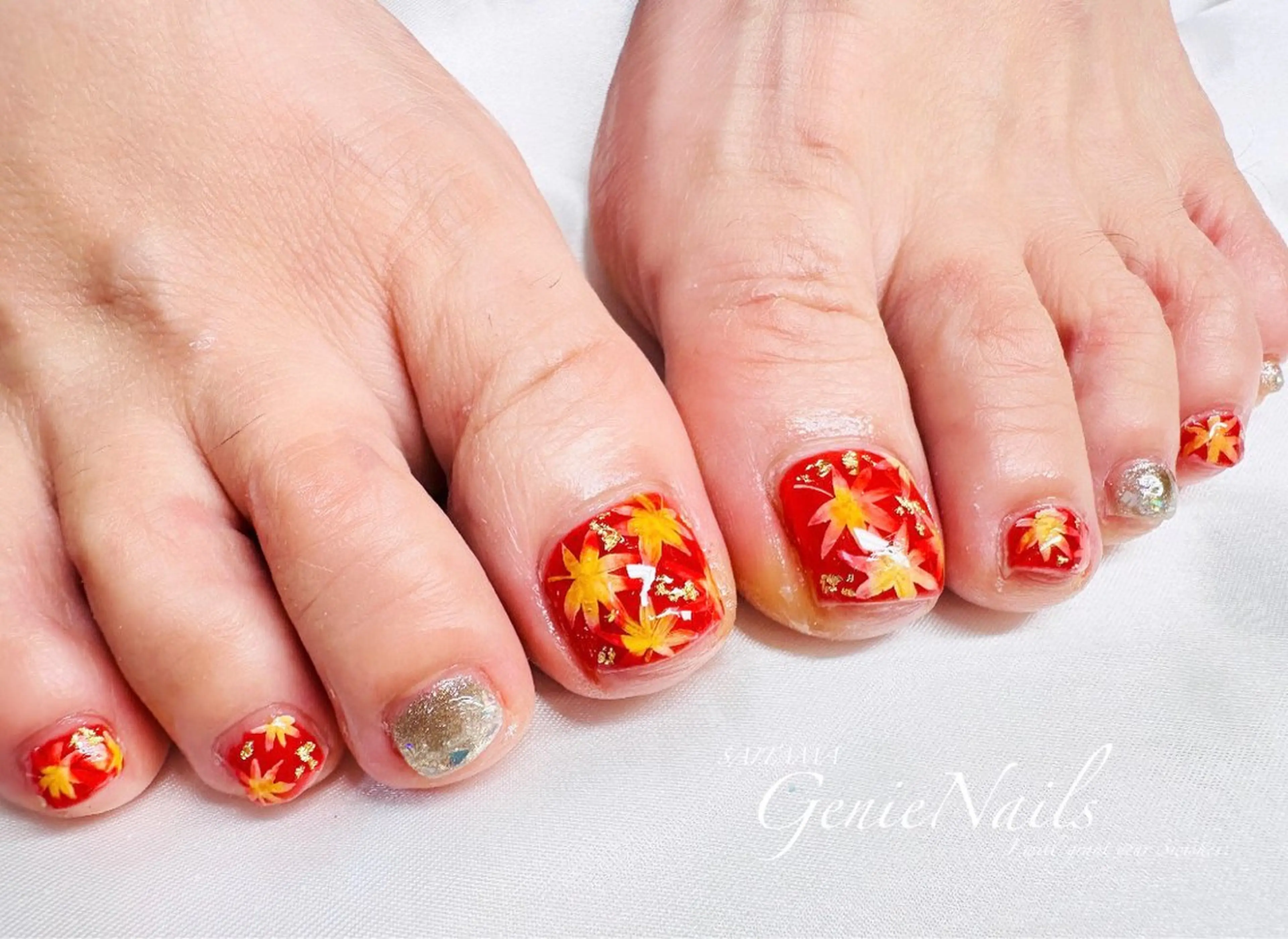 メンズ ネイル アートネイル 長さ出し 氷ネイル・うるうるネイル ロングネイル 持ち込み Genie Nailsのネイルデザイン