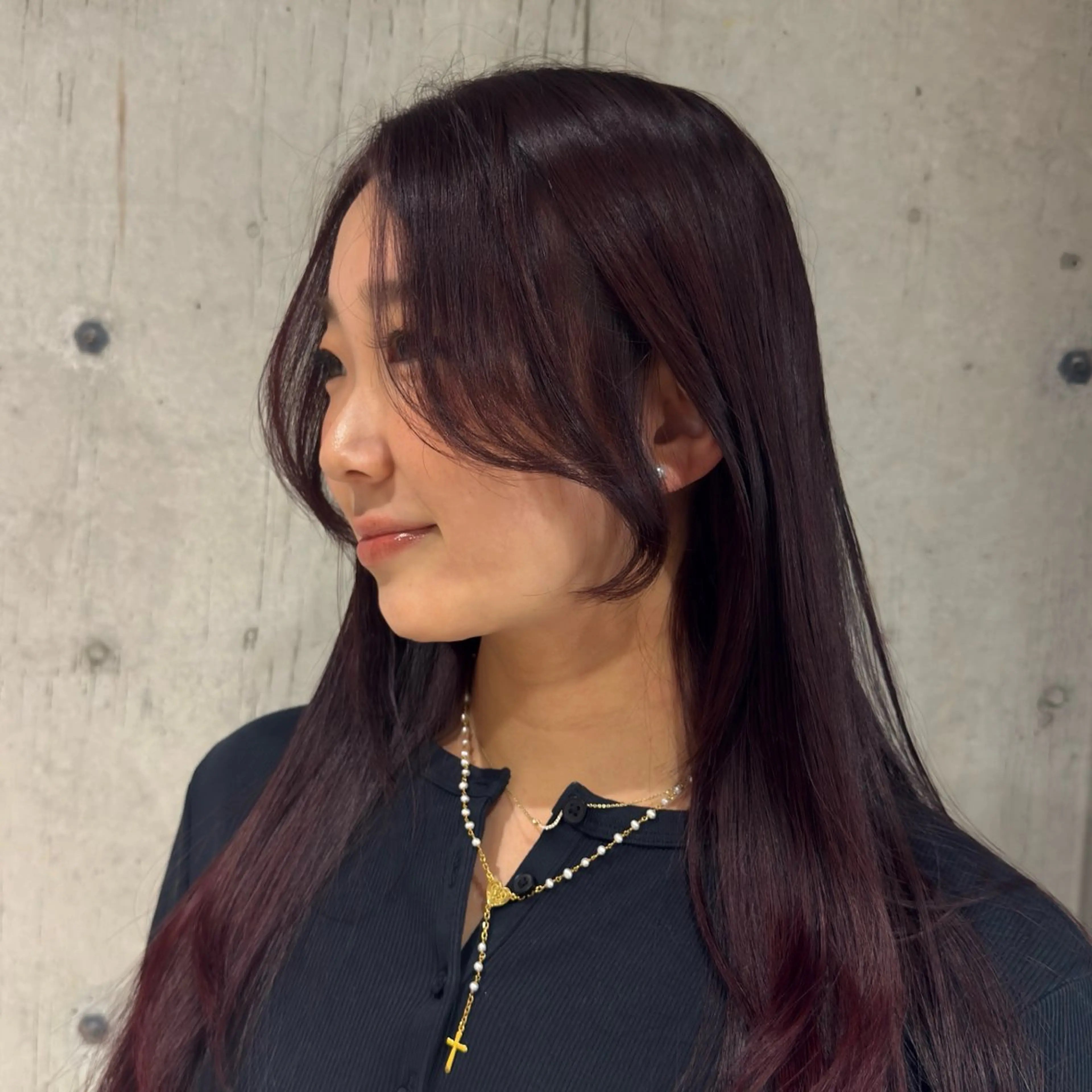 ロング カラー カット 透明感/血色カラー/ 似合せレイヤー/ゆいのヘアスタイル