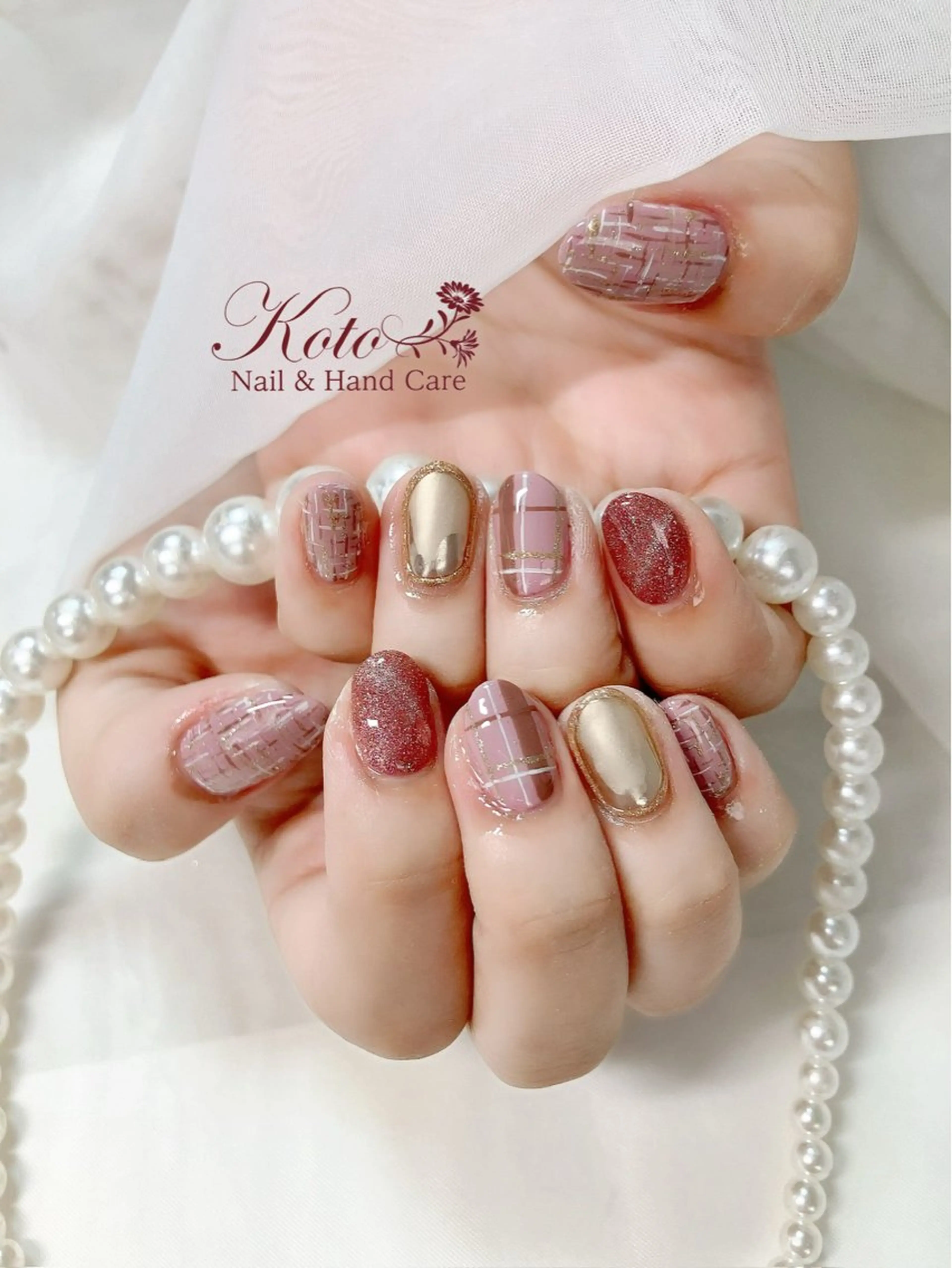 ネイル 長さ出し ジェルネイル 持ち込み ニュアンスネイル 赤色 Nail Salon KOTOのネイルデザイン