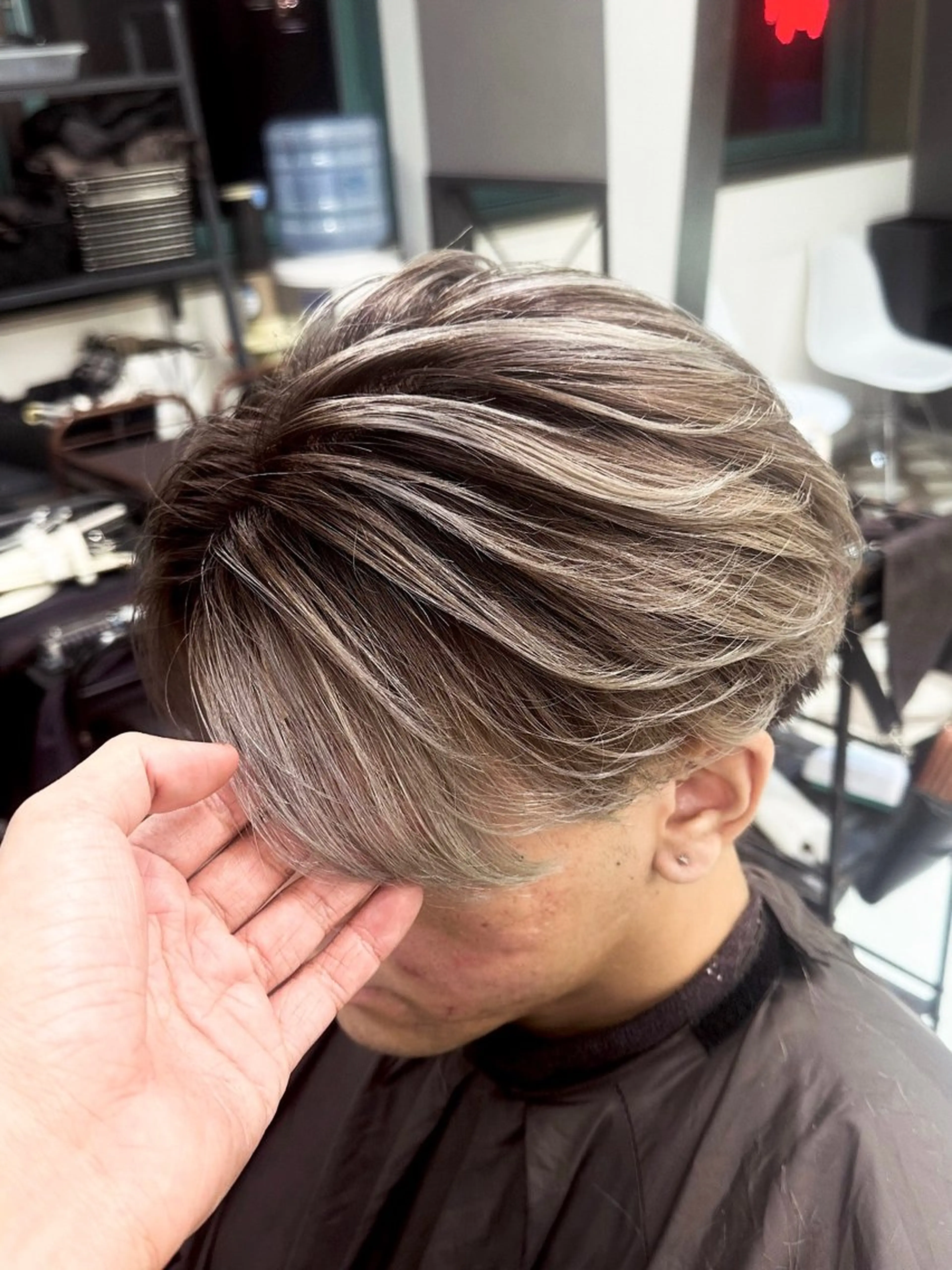ミディアム カラー メンズ カット ヘアカラー トリートメント バレイヤージュ/ ハイトーン/ムラ修正のヘアスタイル