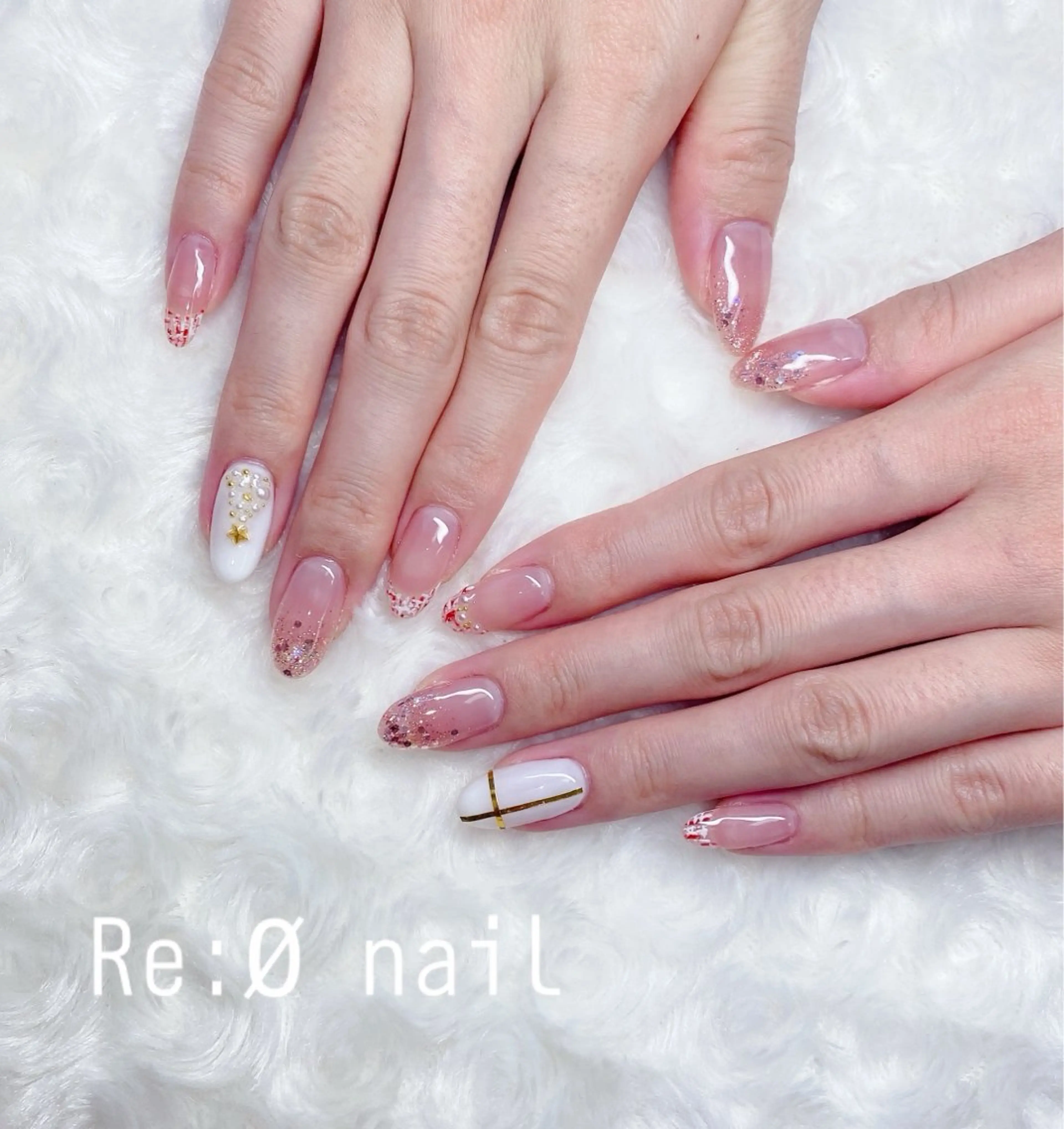 ネイル ツイードネイル ハンドネイル Re:Ø nail 🩵TSUJIのネイルデザイン