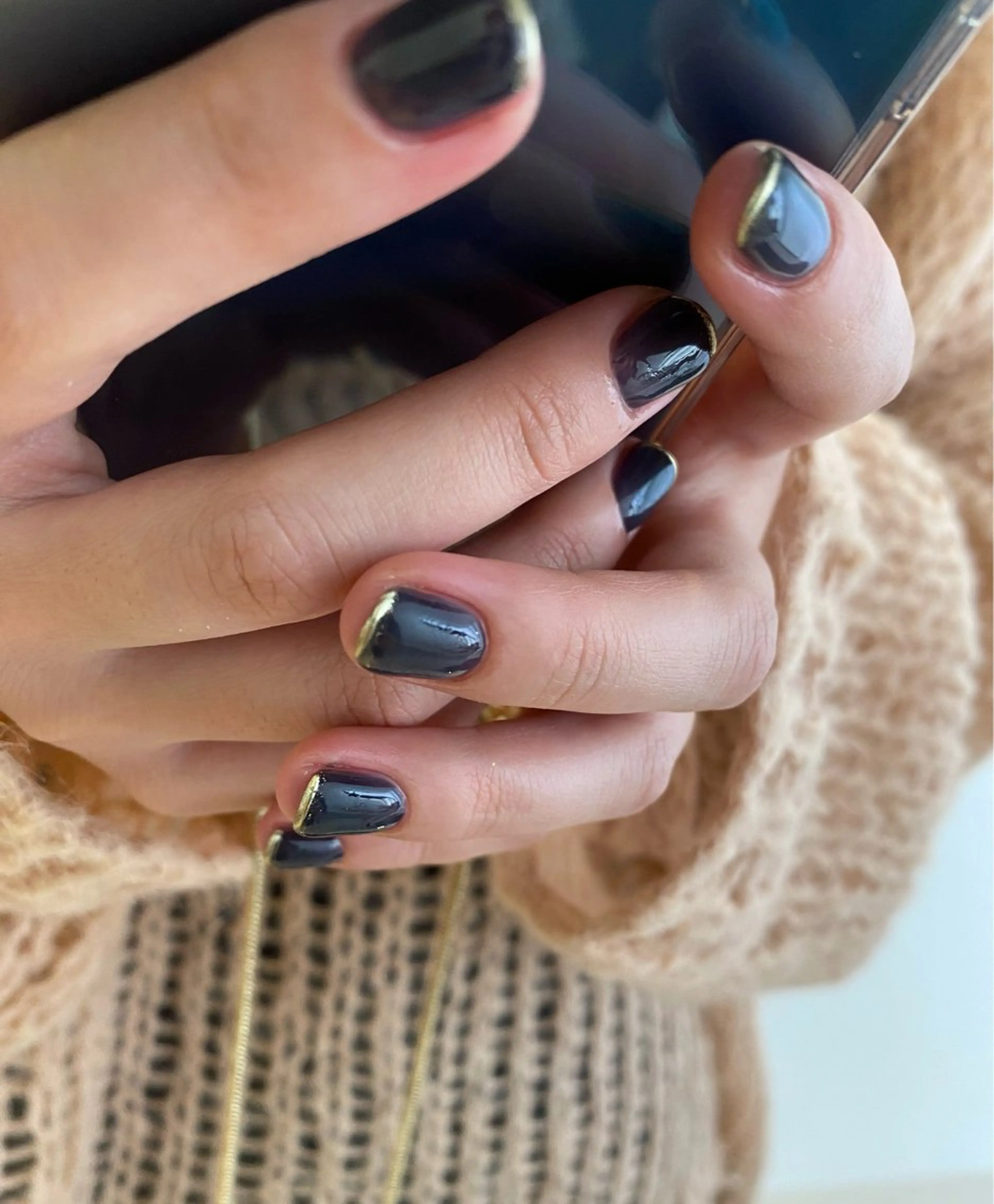 ネイル ブラウン マグネットネイル ミラーネイル ニュアンスネイル シンプルネイル nail salon An°のネイルデザイン