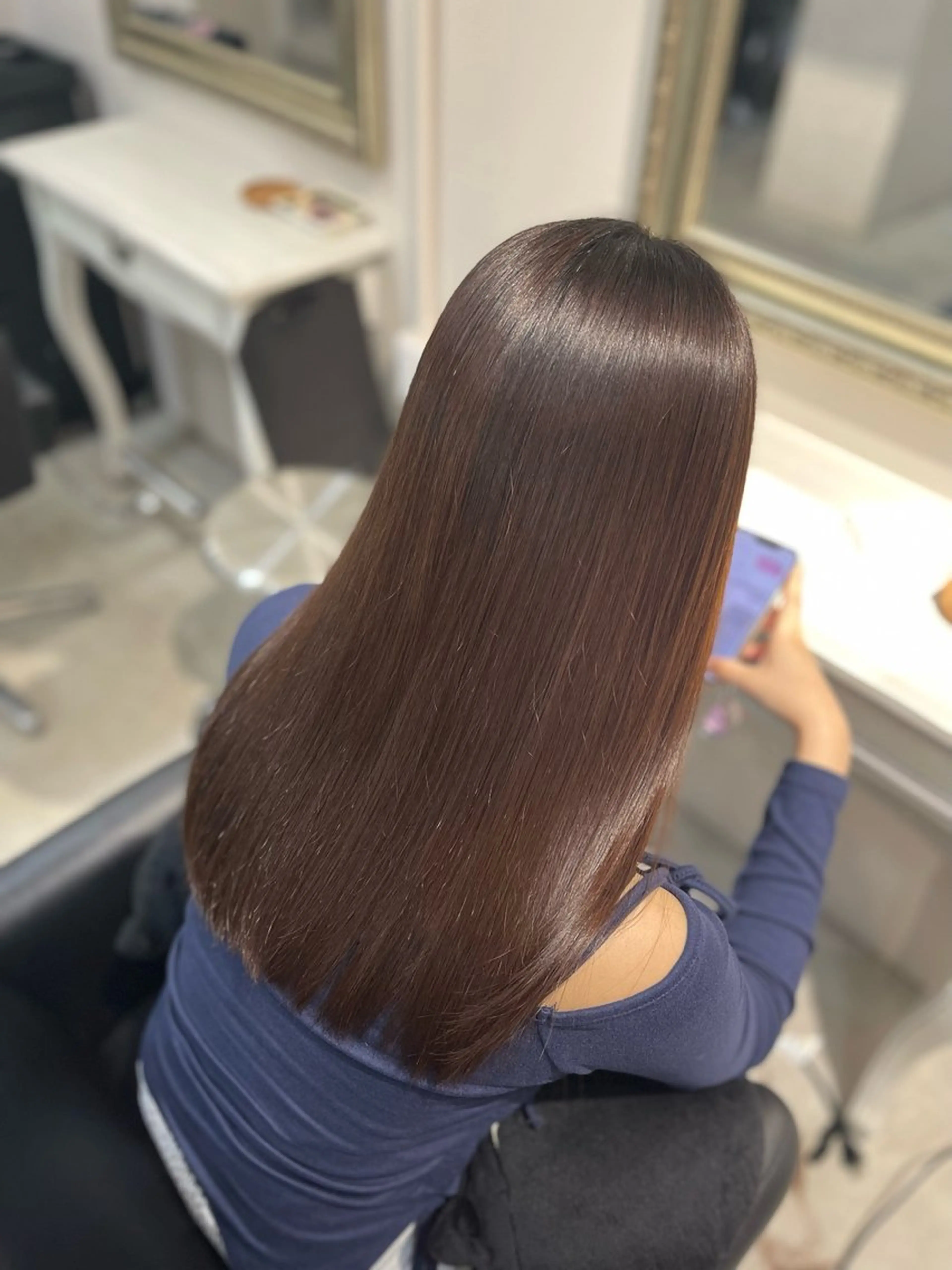 セミロング 髪質改善 カット 縮毛矯正 堀江/透明感カラー /艶髪/NENE🫧のヘアスタイル