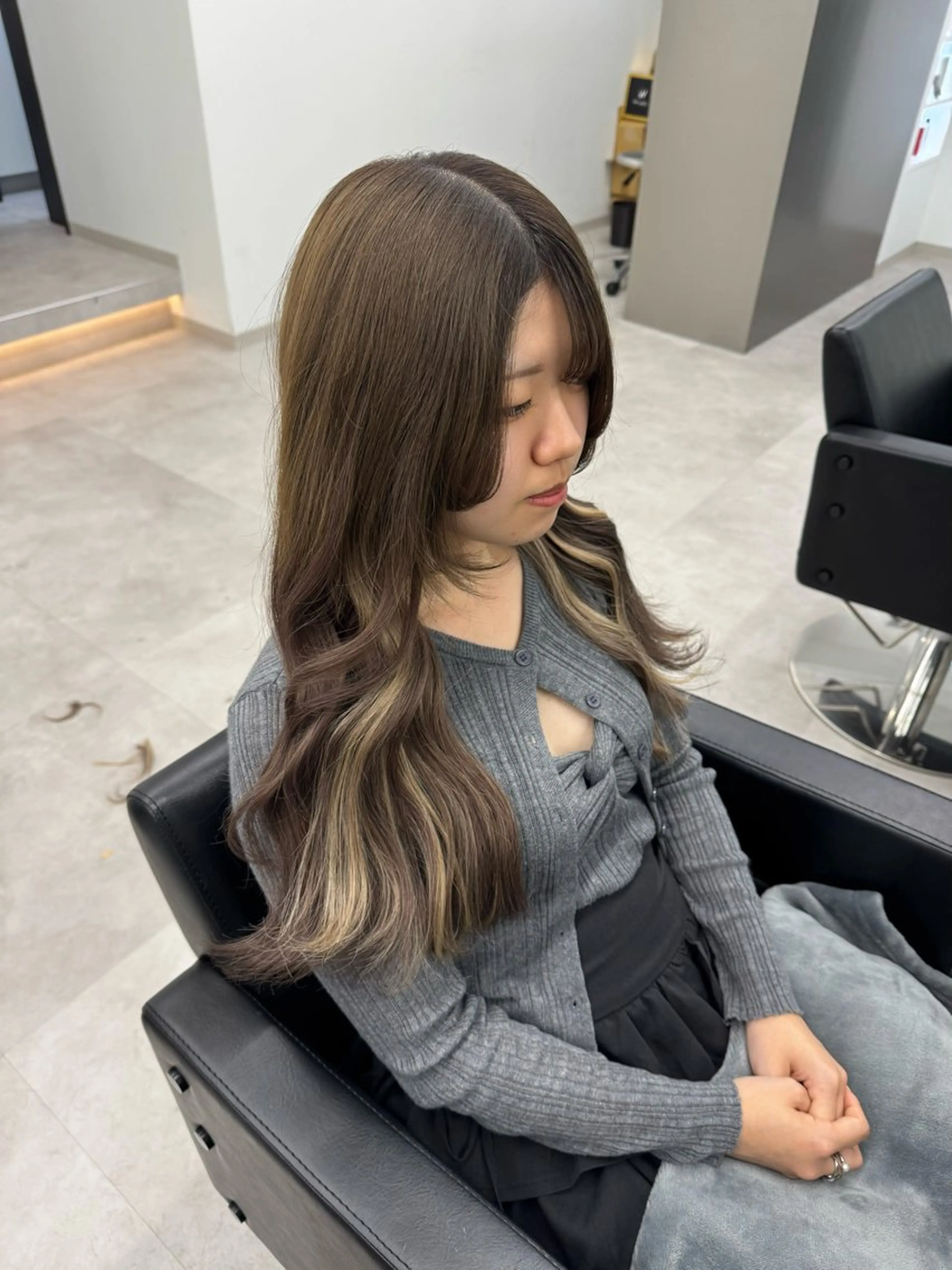 ロング カラー グレージュ ボブ エクステ ヘアカラー エクステ ハイトーン/ エクステ/KENTAのヘアスタイル