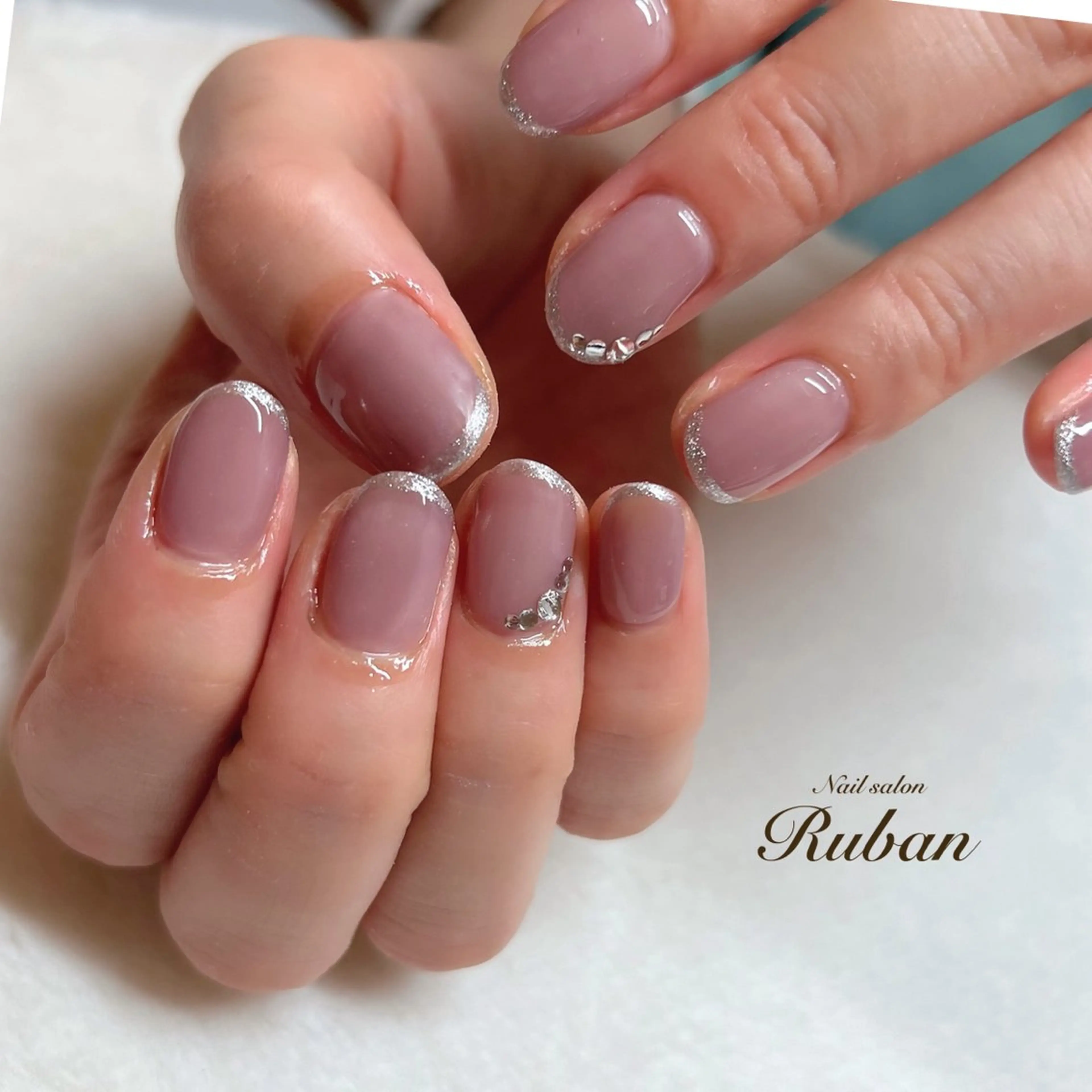 ネイル フレンチネイル ラメ(グリッター) シンプルネイル Nail salon Ruban所属・Nail salon Rubanのネイルデザイン