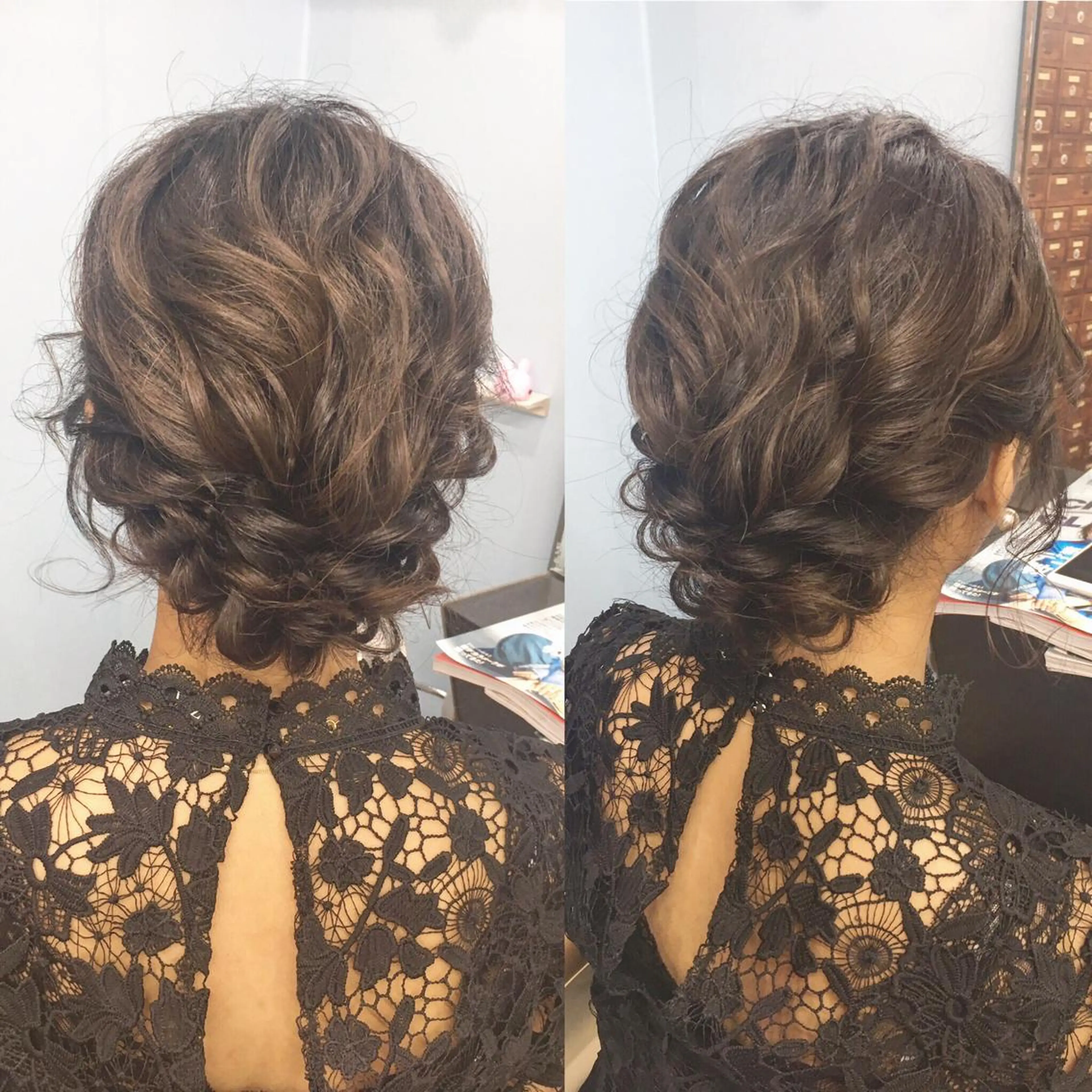 セミロング ヘアアレンジ 結婚式・ブライダル ヘアセット Partie （パルティー）のヘアスタイル