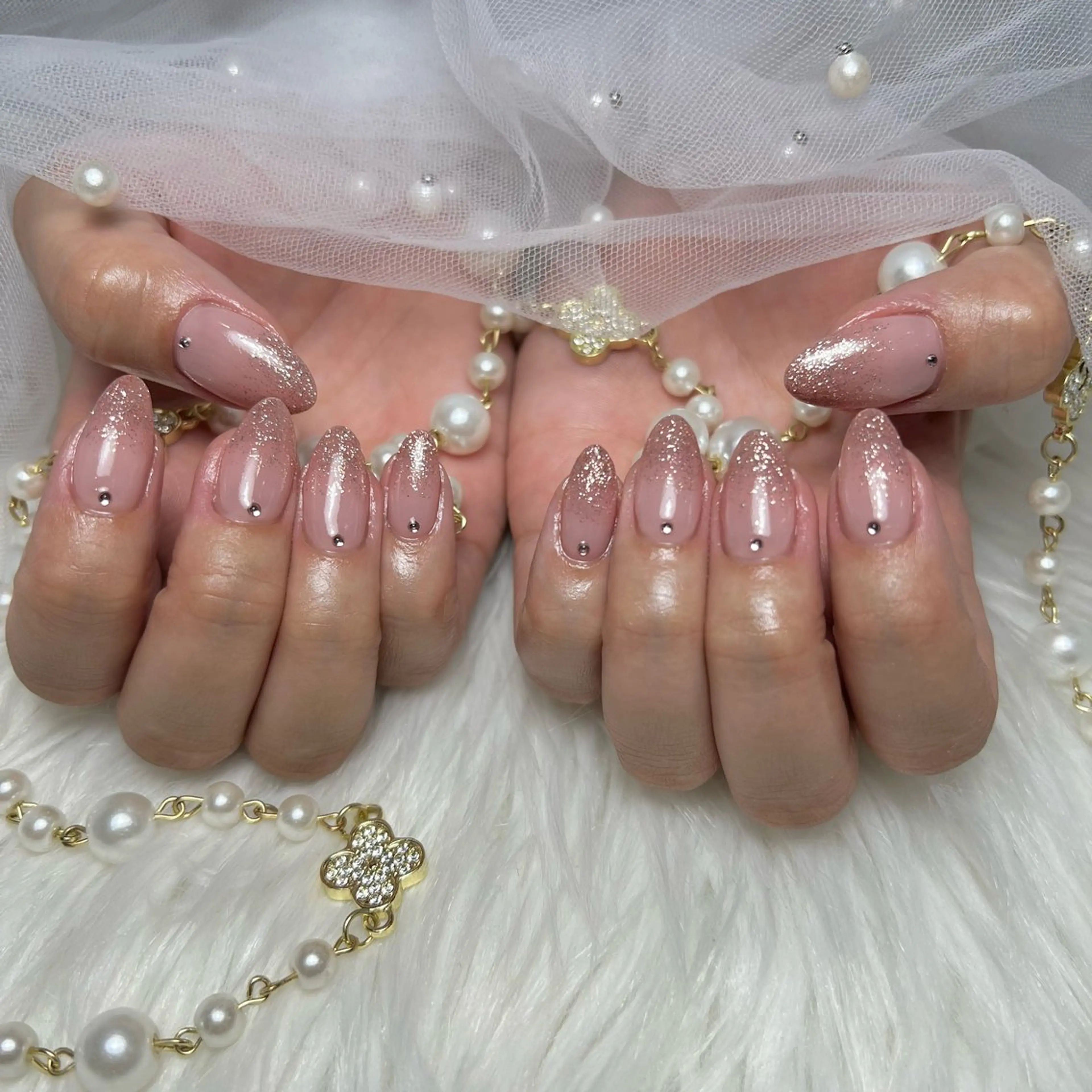 ネイル 長さ出し フットネイル フレンチネイル ガラスフレンチ グラデーション ハンドネイル M2beauty Renaのネイルデザイン