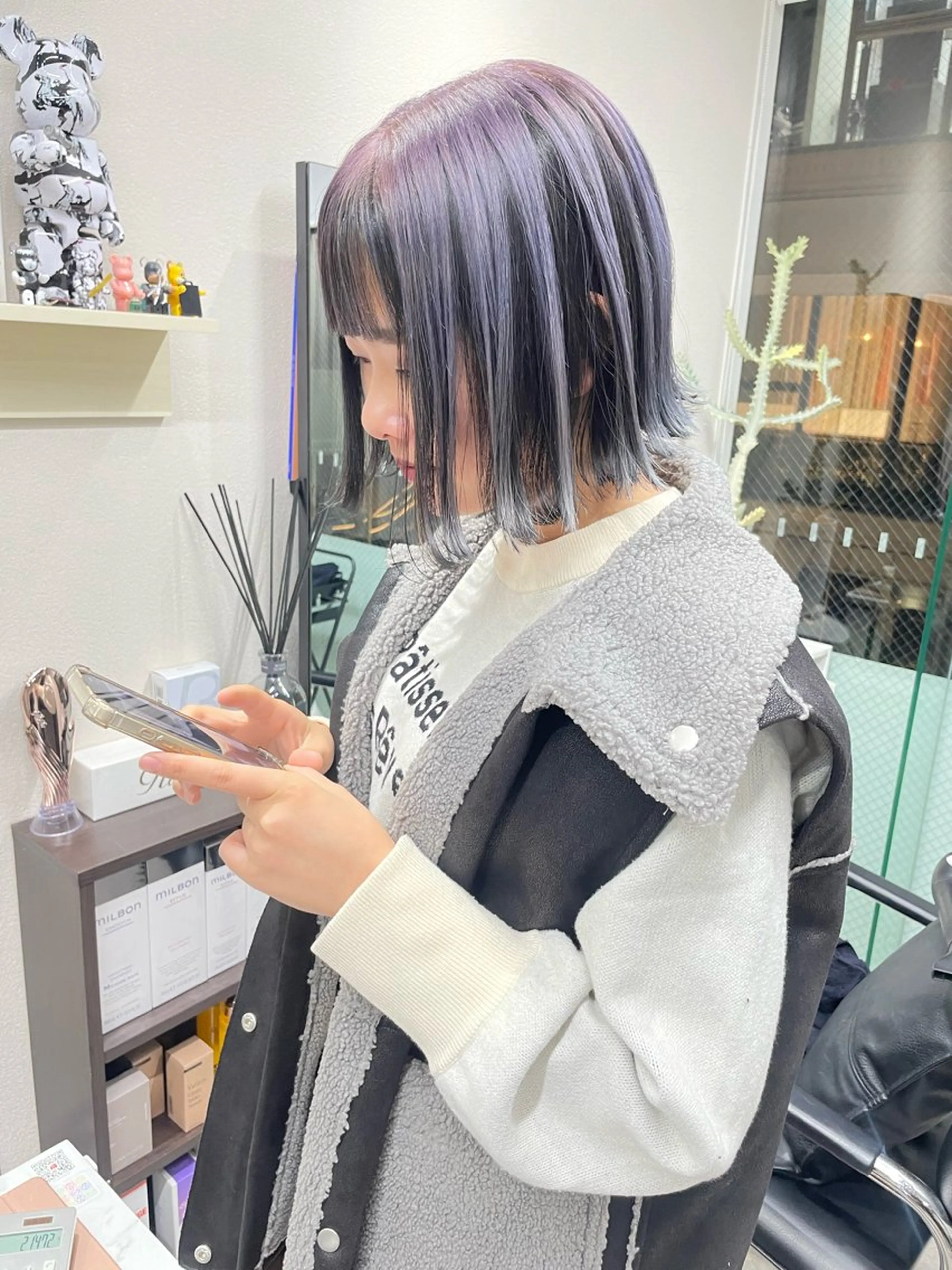 ミディアム カラー ヘアカラー トリートメント 髪質改善will hairdesignのヘアスタイル