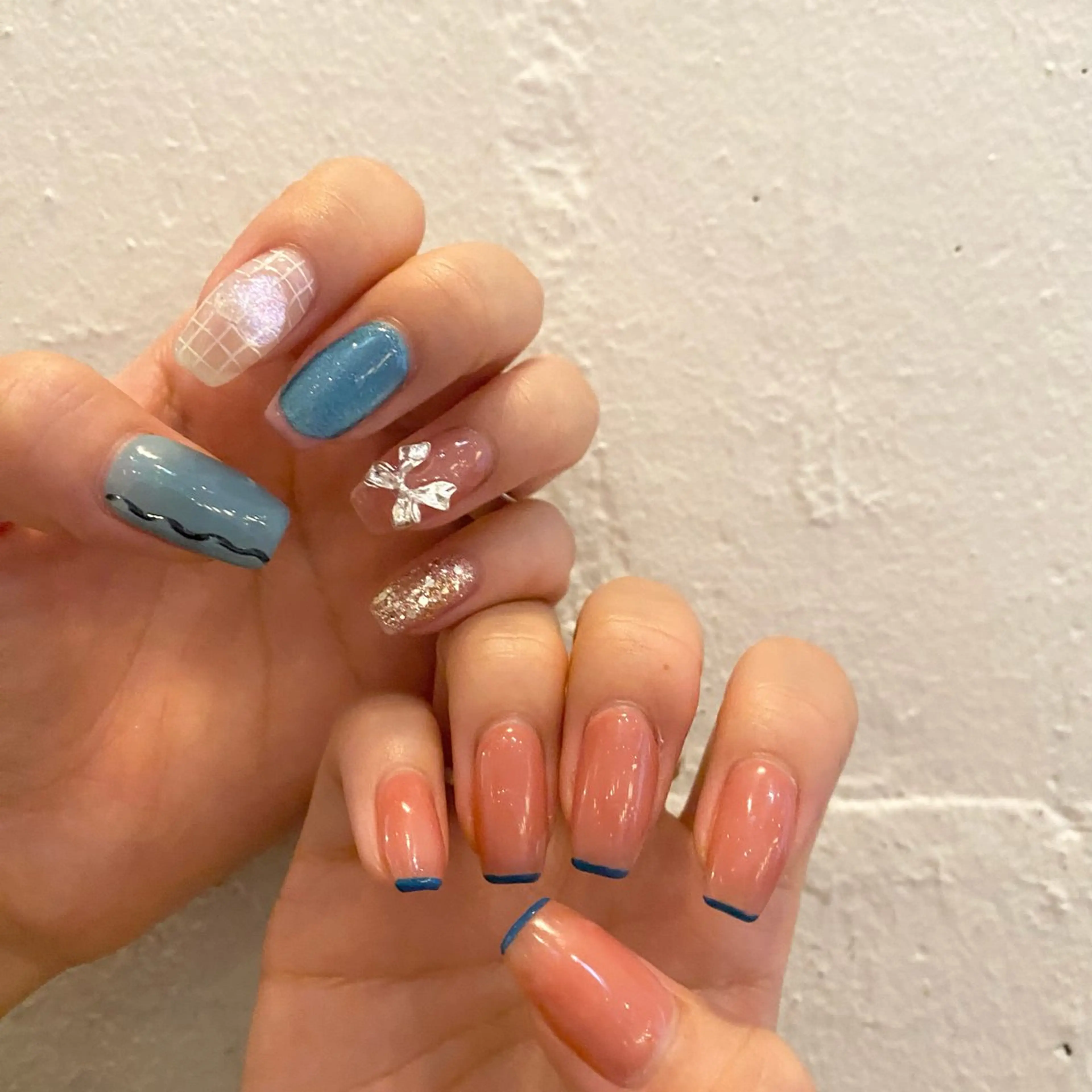 ネイル ハート リボン ハンドネイル nailst 高橋のネイルデザイン