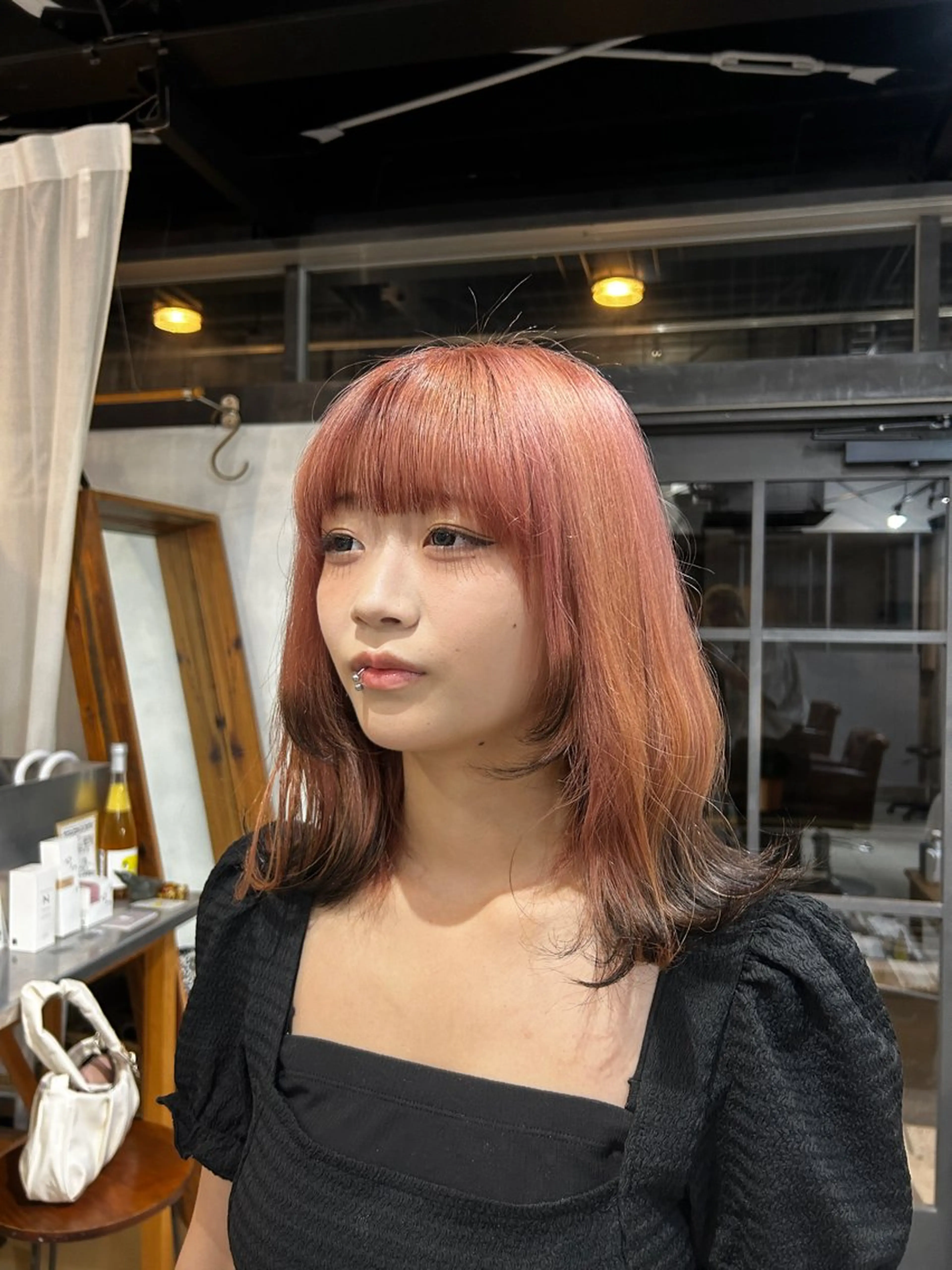 ミディアム カラー ピンクカラー ヘアカラー トリートメント fon▶松野 翔のヘアスタイル