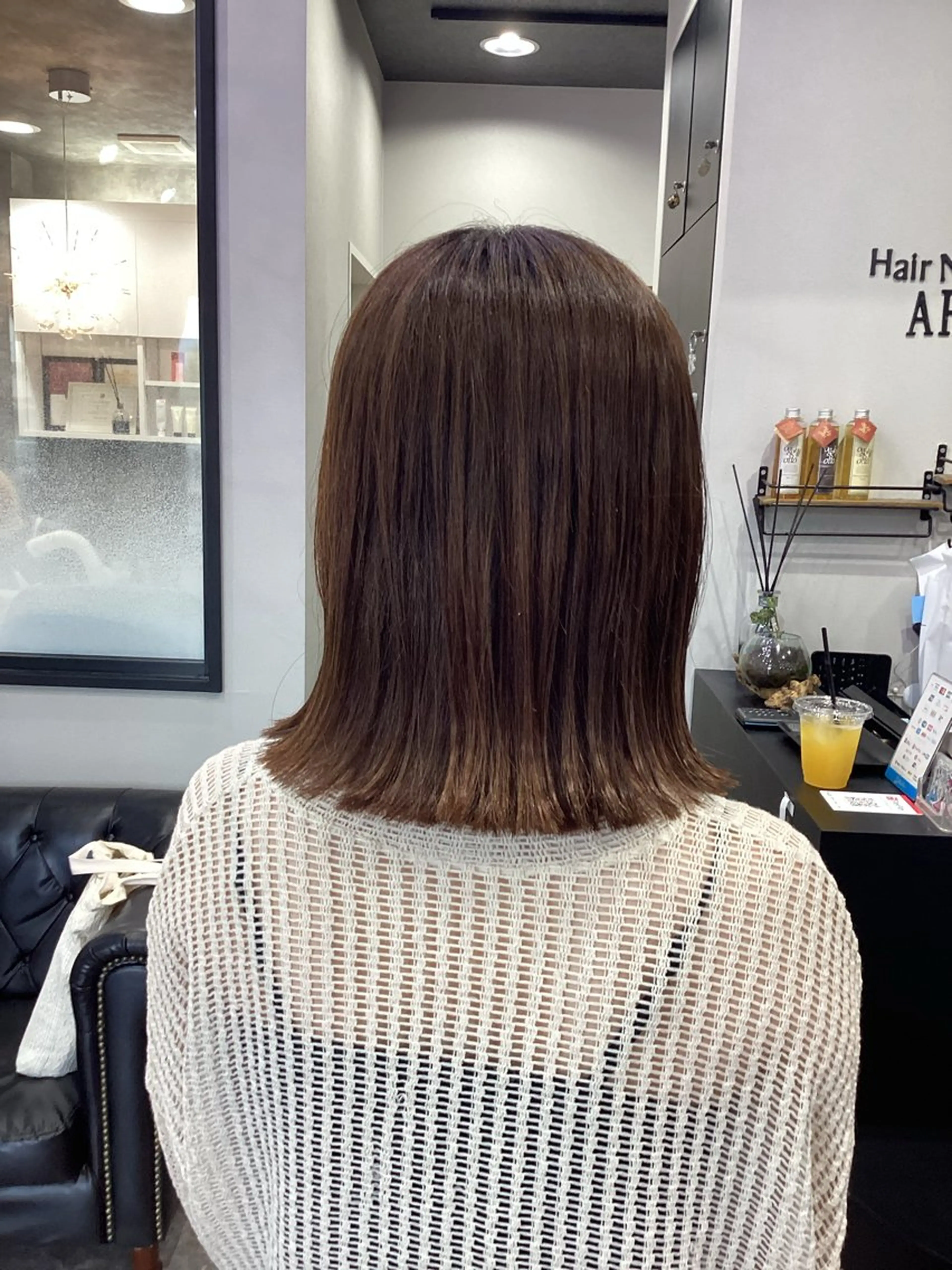 セミロング カラー ヘアカラー 友滝 真菜美のヘアスタイル