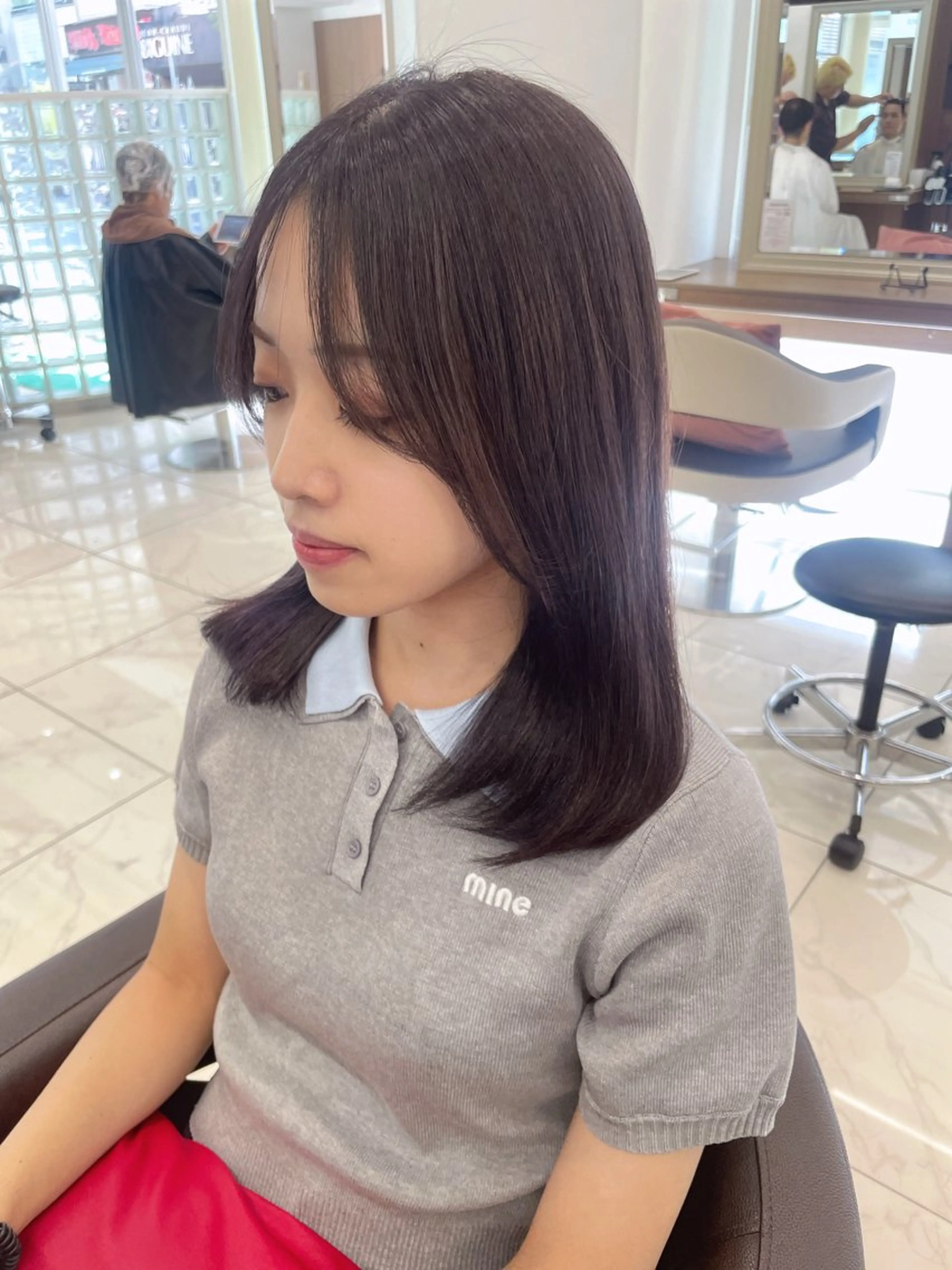 ミディアム カラー パーマ カット ヘアカラー 縮毛矯正 福島成美/髪質改善 縮毛矯正/カラーのヘアスタイル