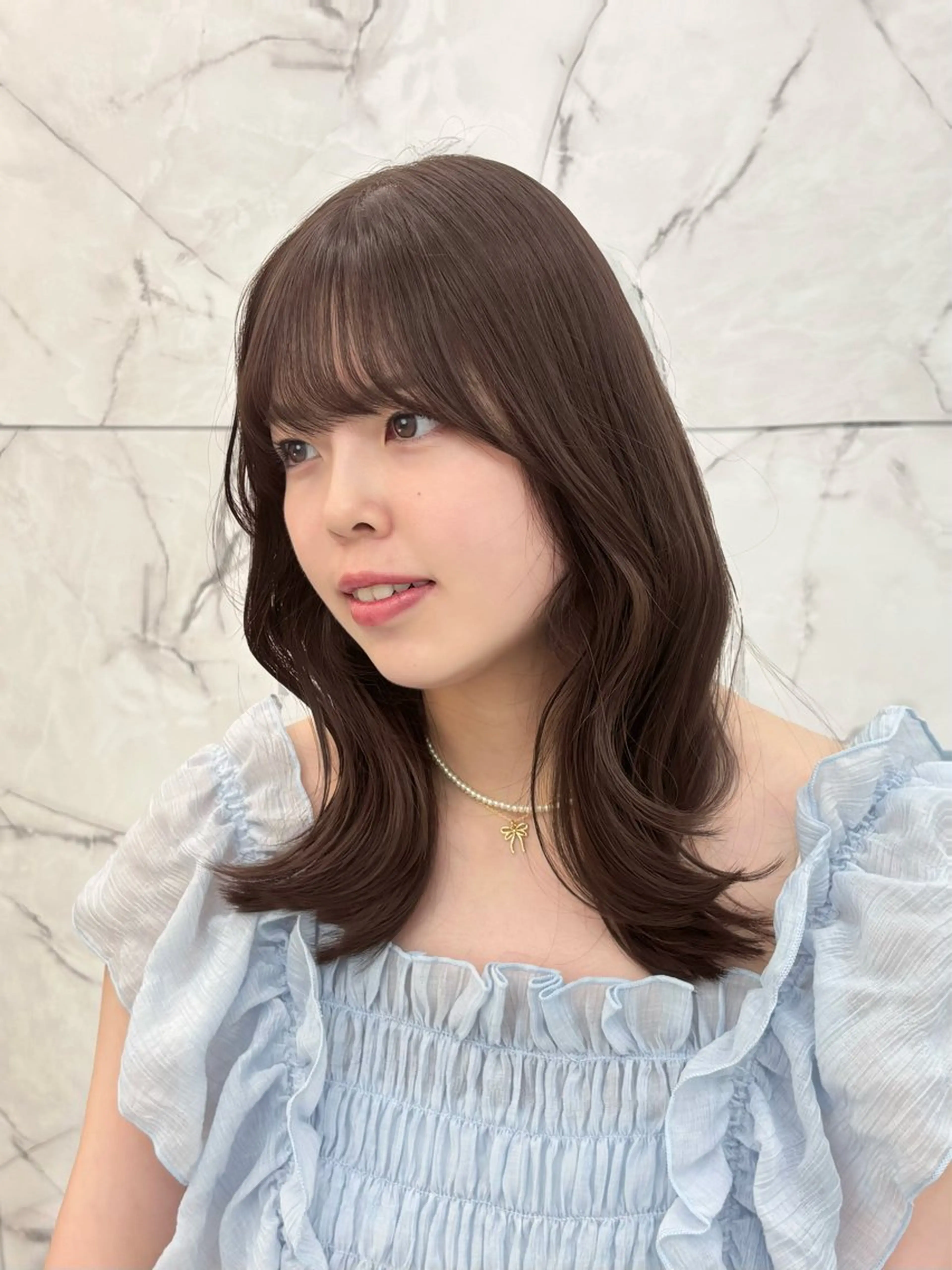 ミディアム カラー カット トリートメント mei / 艶カラー / ボブ ミディアムのヘアスタイル