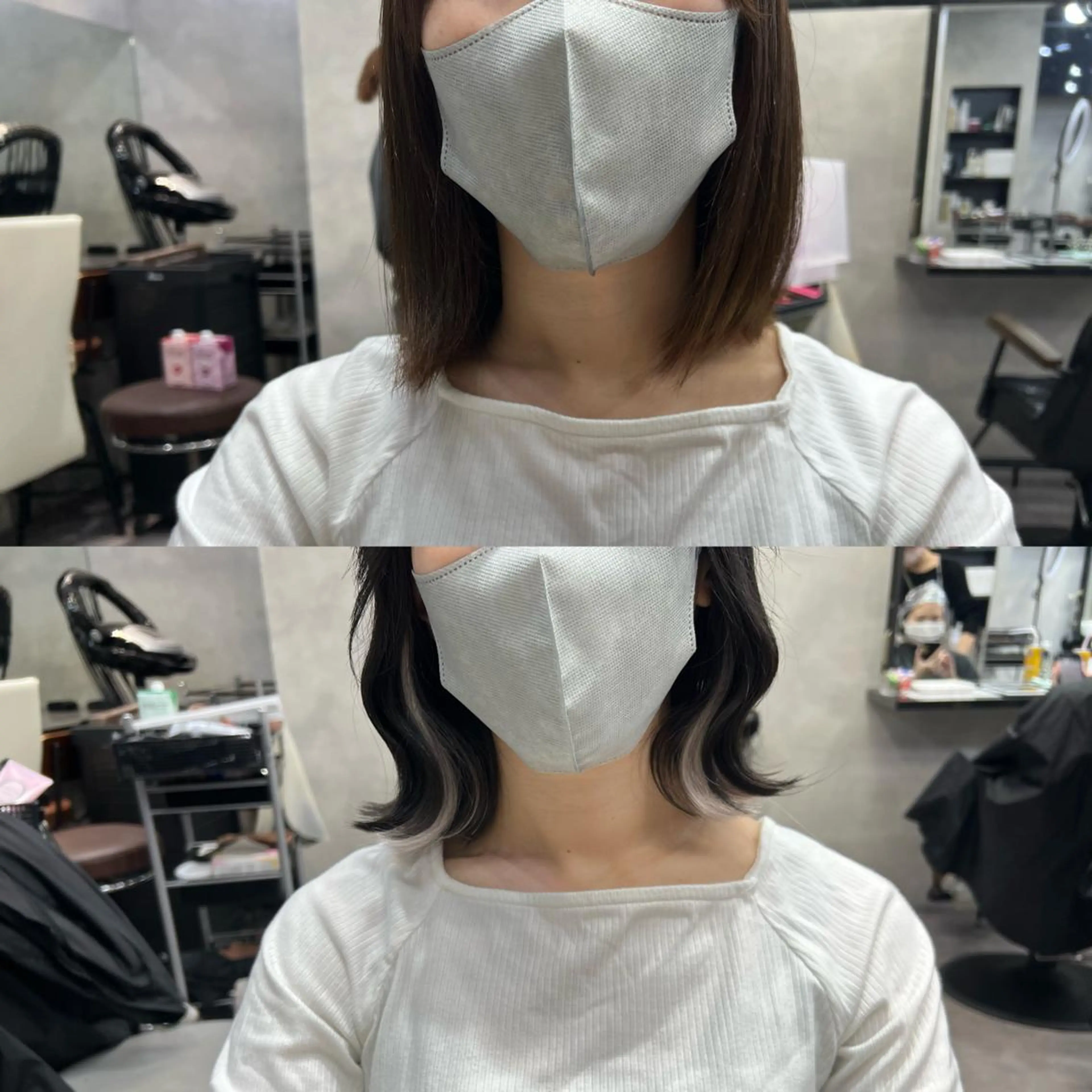 ショート カラー ヘアアレンジ シールエクステ アディクシーカラー アッシュ バレイヤージュ ベージュカラー ヘアカラー エクステ ar+ ❤︎ maiのヘアスタイル