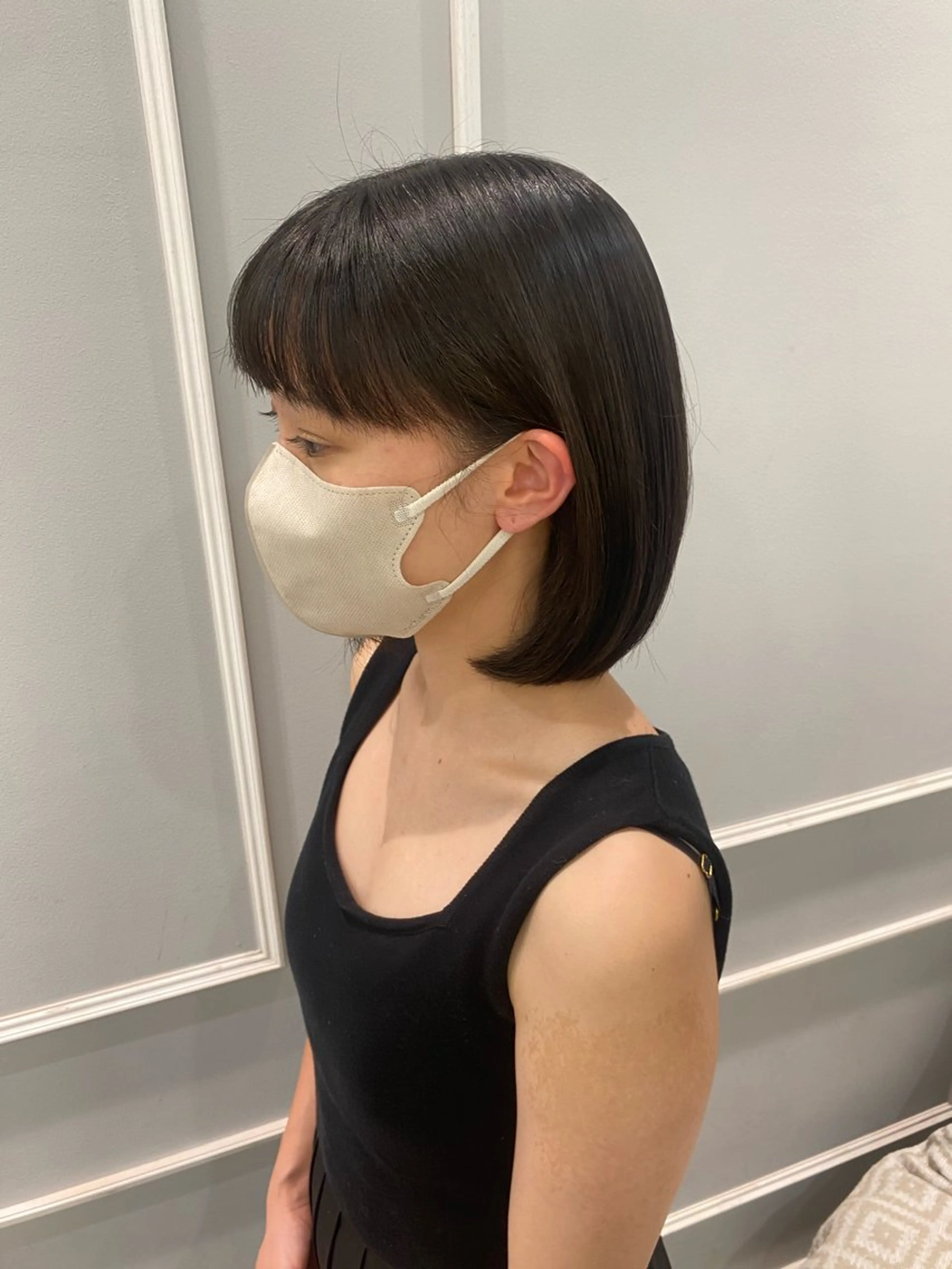 ショート ボブ ワイドバング 韓国ヘア🍒渡辺 咲🍒のヘアスタイル