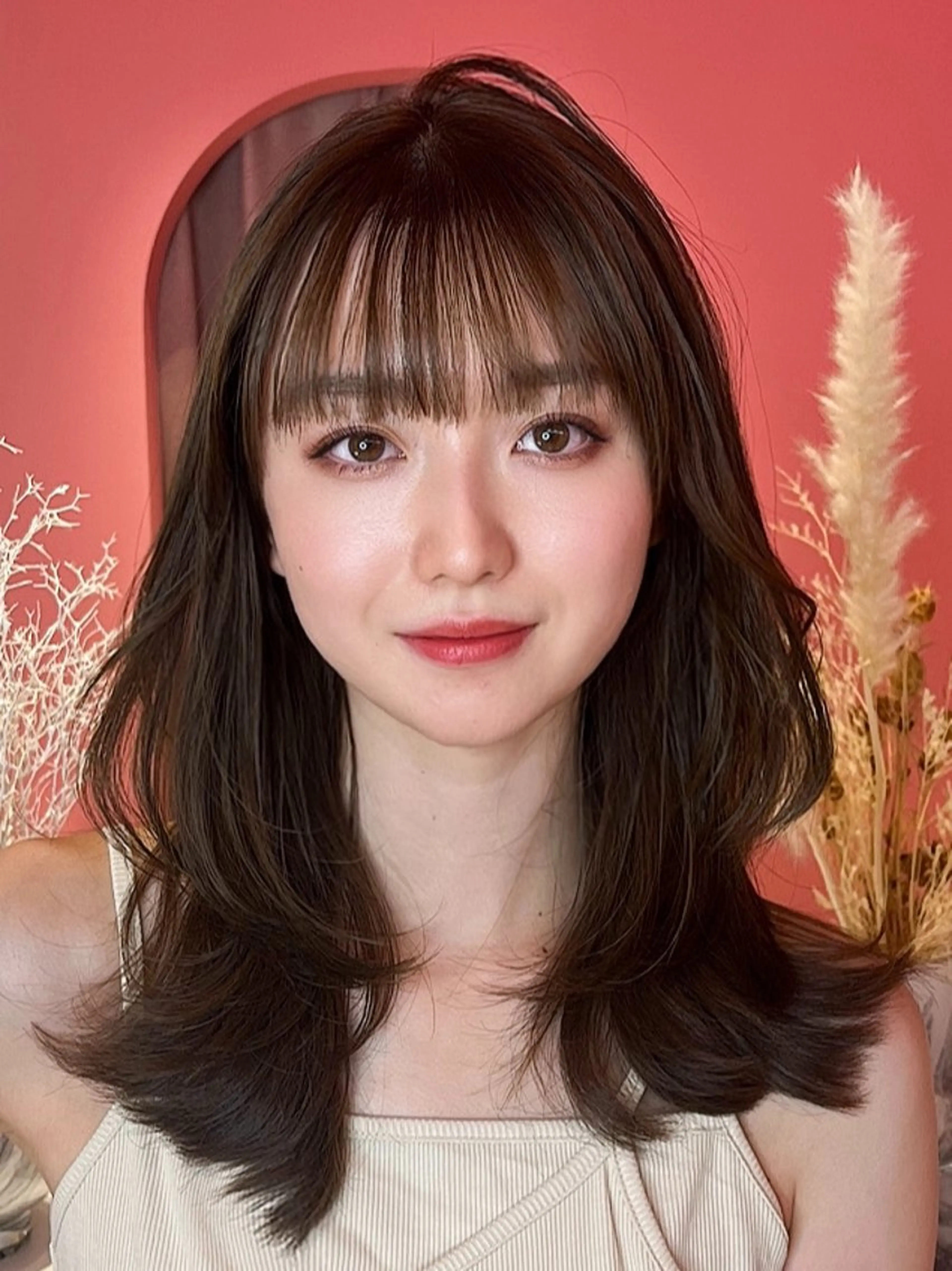 ロング カラー 山崎/ボブ縮毛矯正 レイヤー髪質改善のヘアスタイル